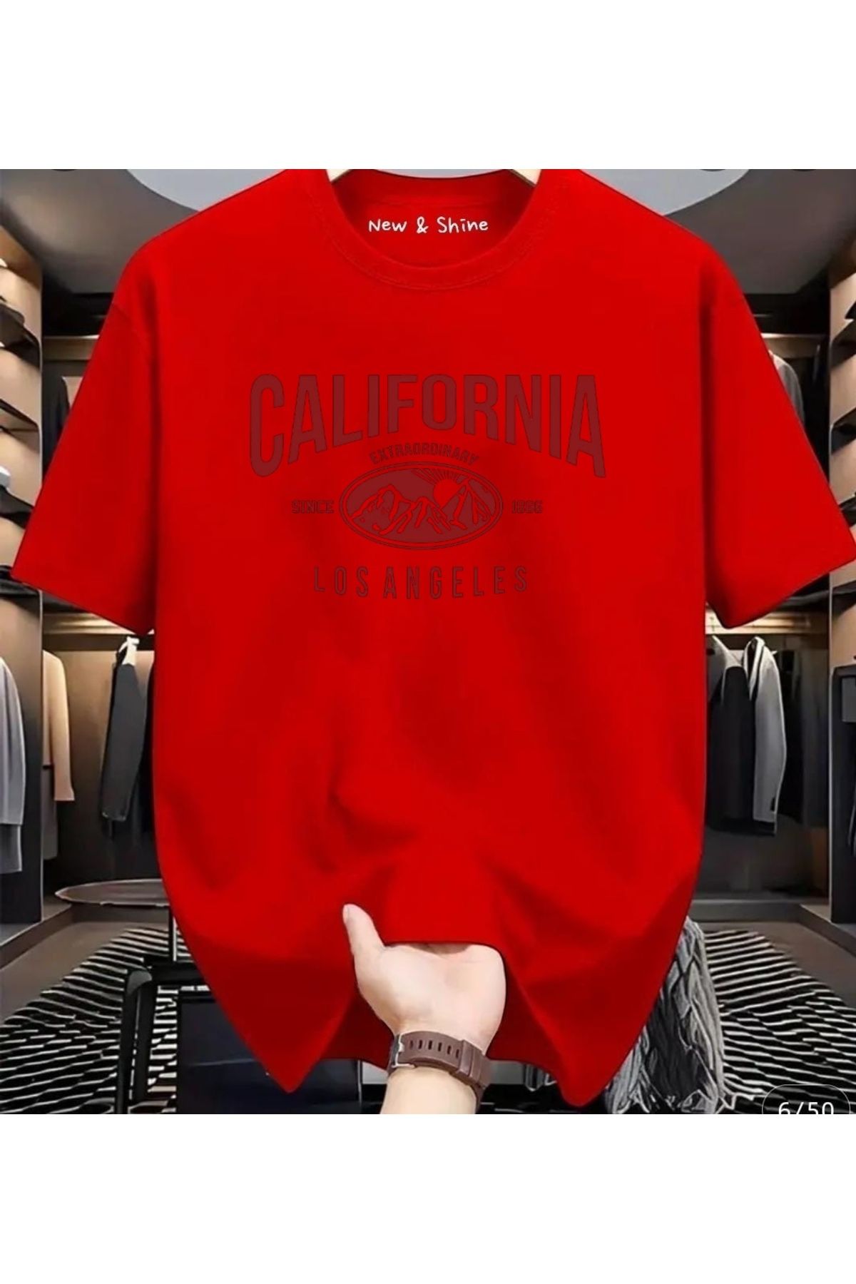 New Shine California Baskılı Oversize T-Shirt