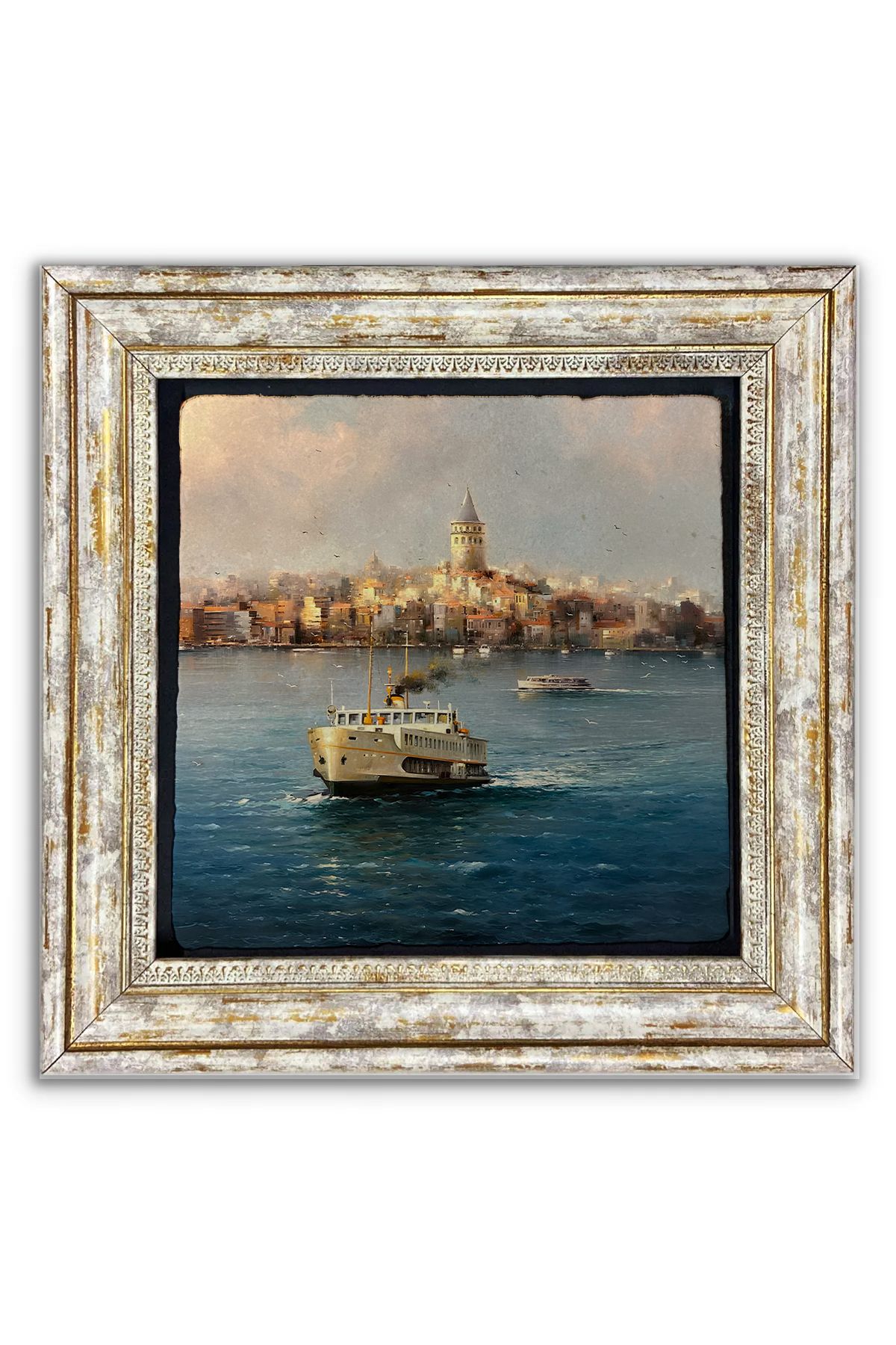 AND Taş Duvar Dekoru İstanbul Taşa Baskı Çerçeveli Tablo (30x30 cm )