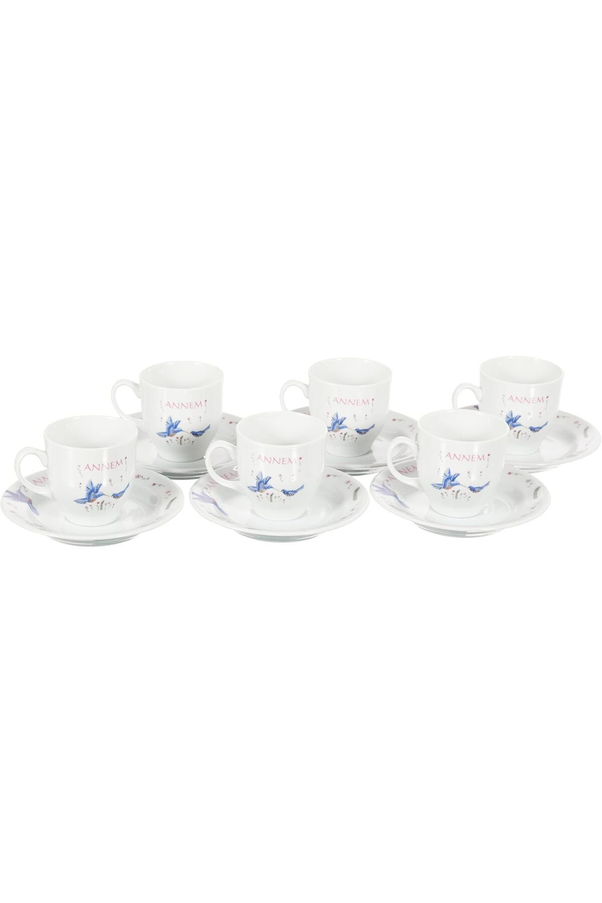 DERİK dsr Porselen Yasemin 10228 Desenli 6 Kişilik 12 Parça Kahve Takımı, 90 ml hrn 1122015