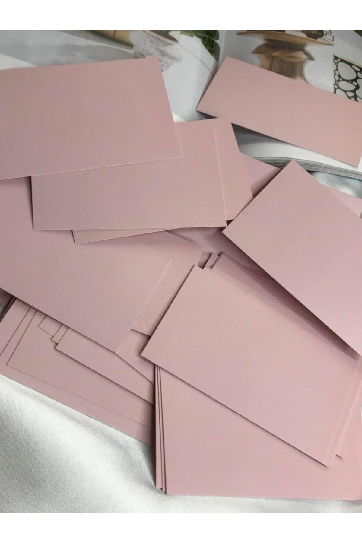 ÇAĞUR YENİİ Taraflı Pembe Yazısız Not Kartı Tebrik Kartı Yazı Yazılabilir Girişim İşletme Çif