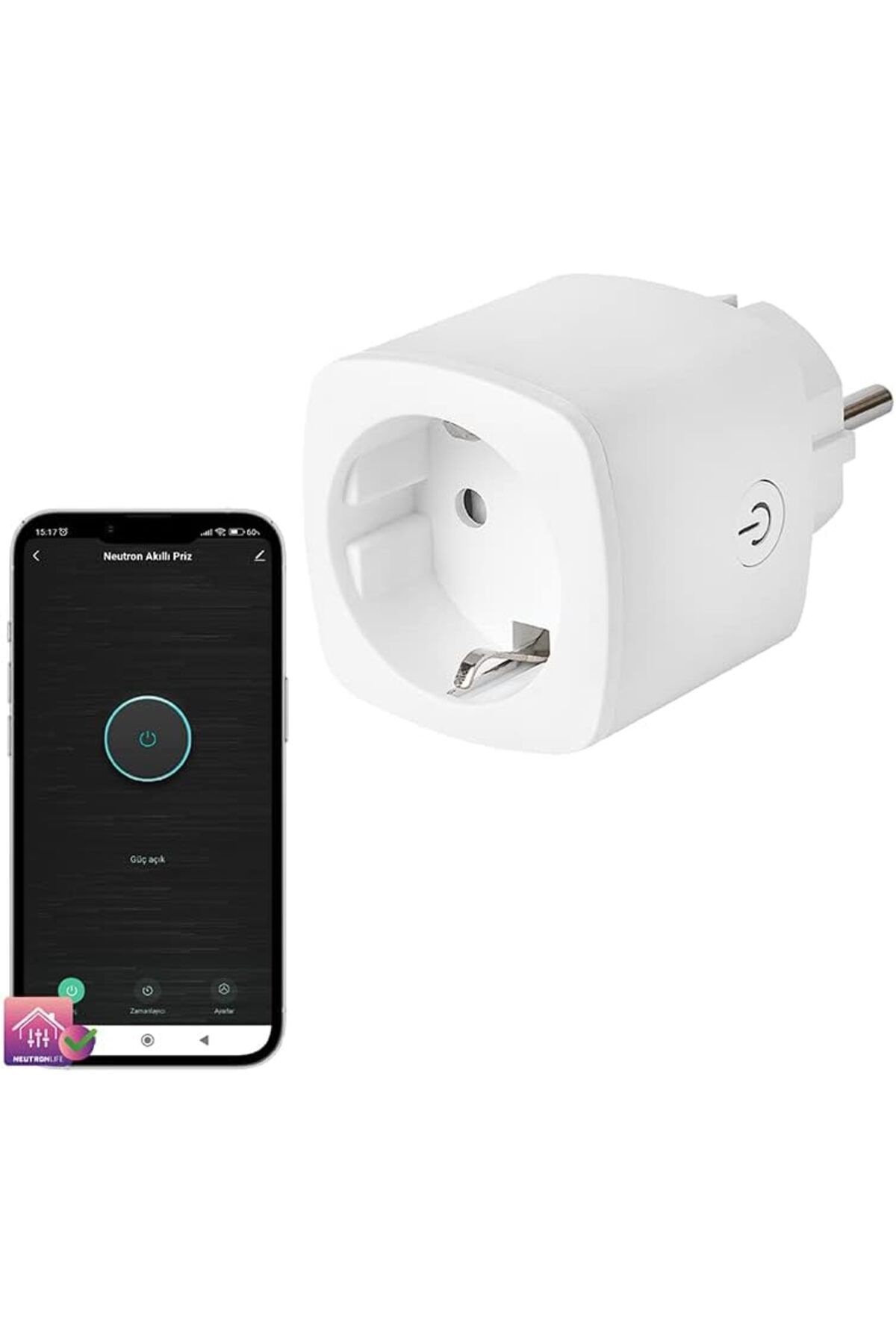 STOREMAX ekn Akıllı Wi-fi Destekli 16a Akım Korumalı Tekli Priz - Uygulama Üzerinden Kontrol NTL-SW01 16