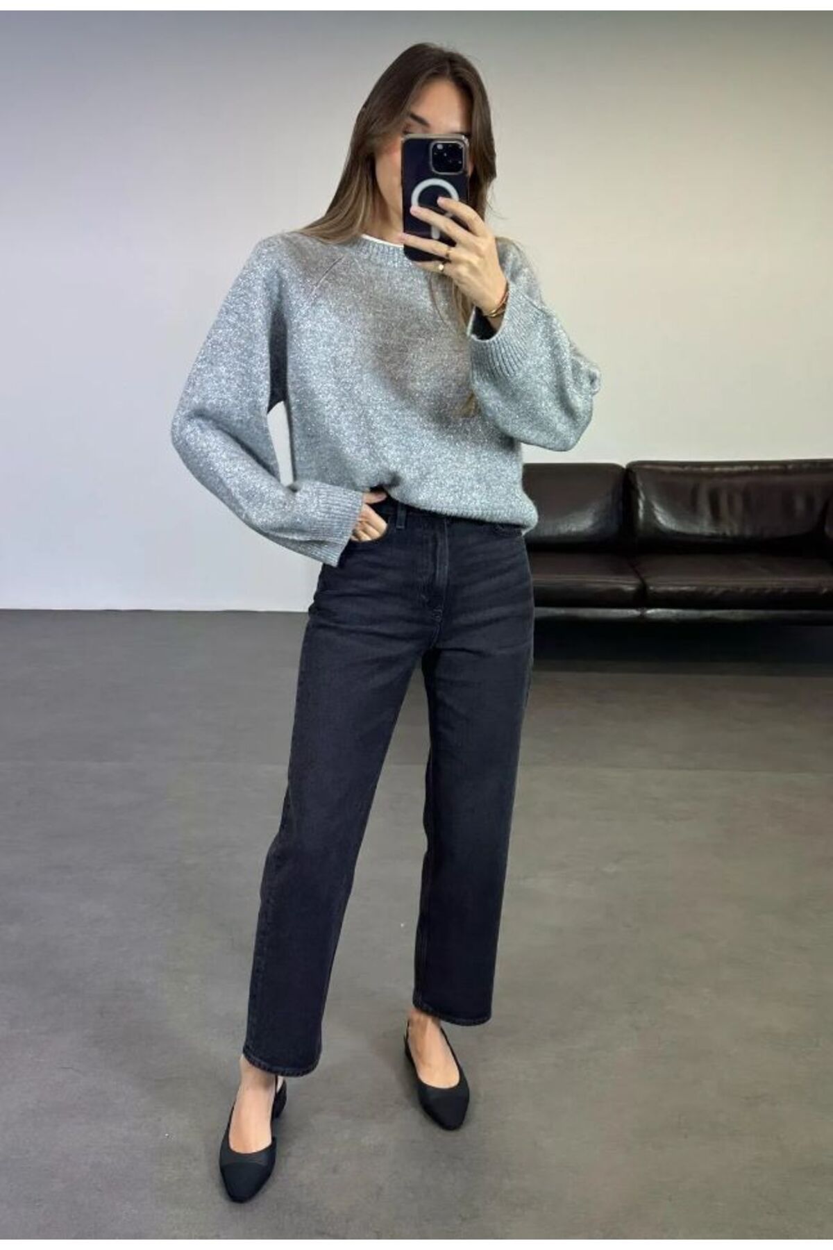 miday Füme Yüksek Bel Straight Jean