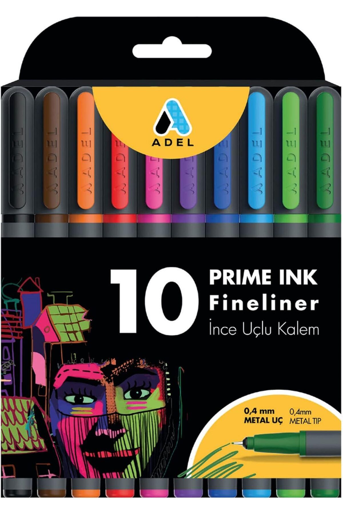 ÇAĞUR çağur Prime Ink Fineliner 10'lu Klasik İnce Uçlu Kalem YENİ 1109945