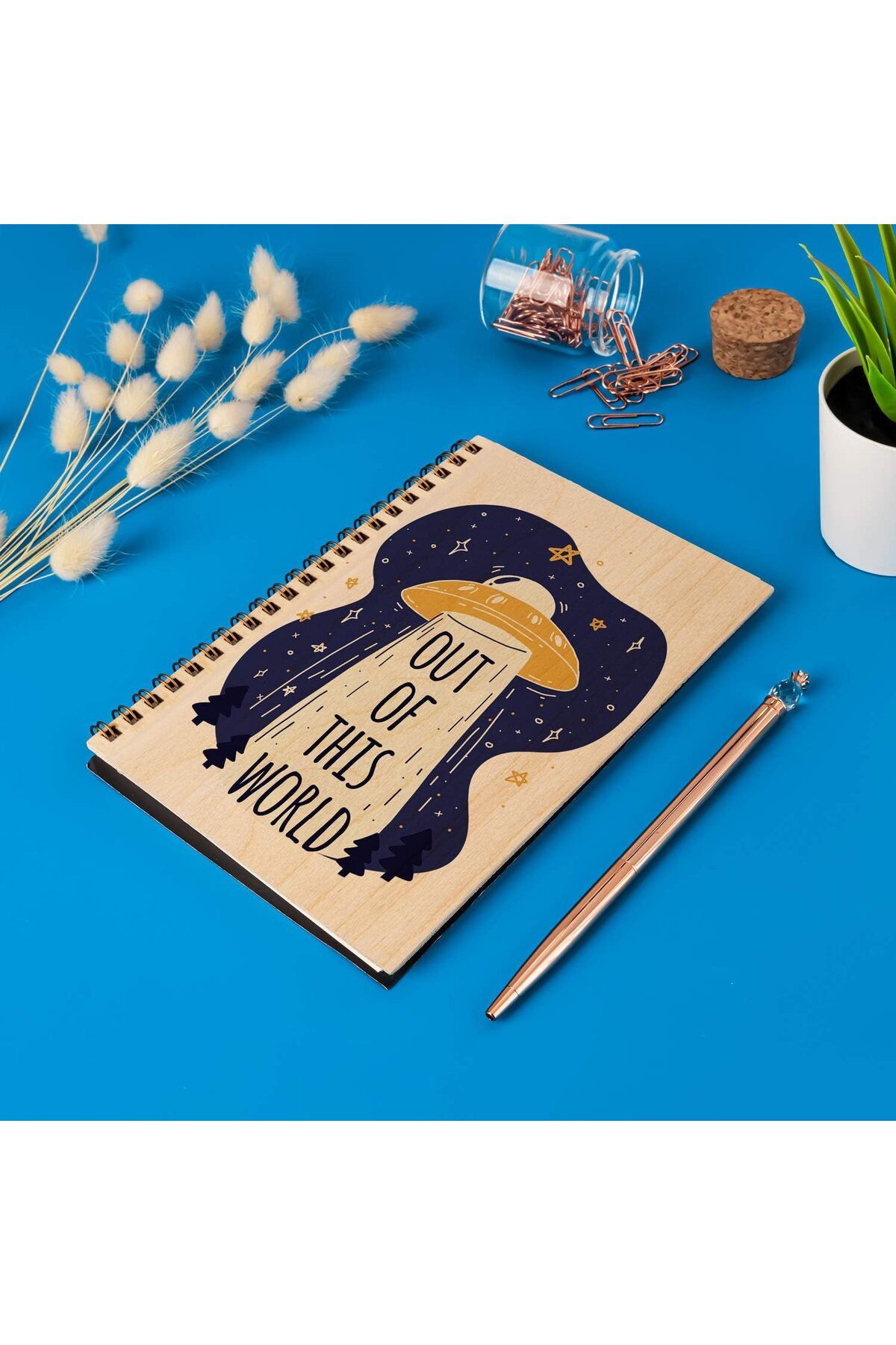 KDROĞLU plamystical Of This World Tasarımlı Ahşap Kapaklı Defter newing 1139529