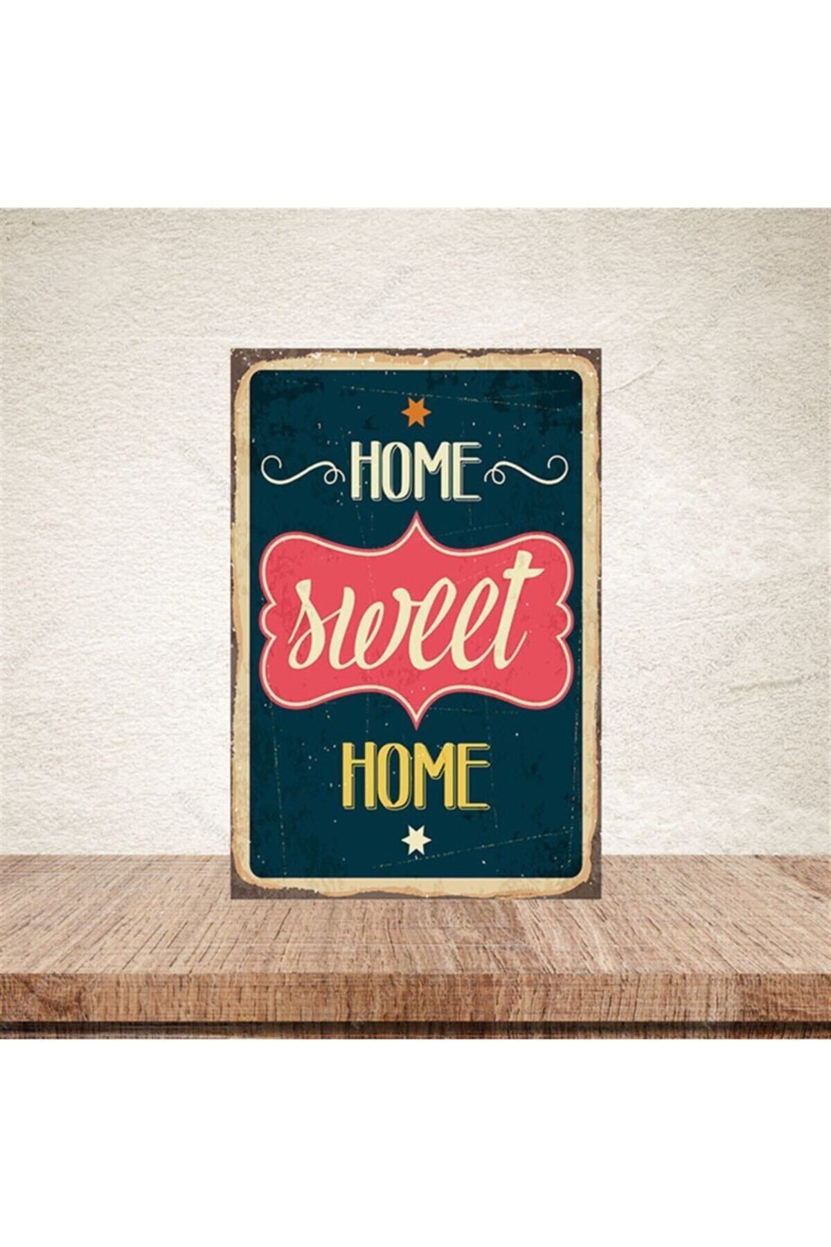 TAKIFİX Home Sweet Home 20-30 Cm Retro Ahşap Poster