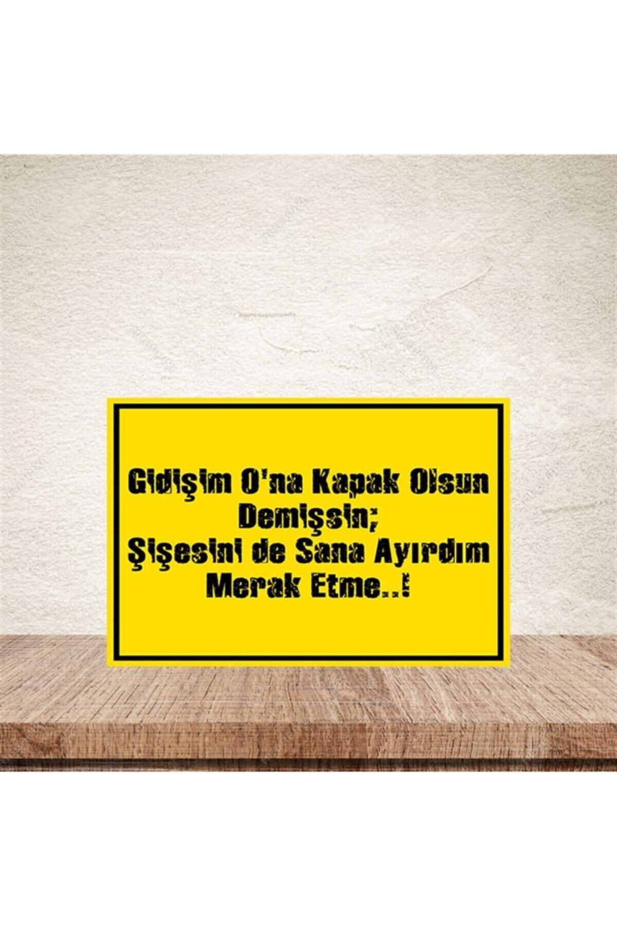 TAKIFİX Gidişim Ona Kapak Olsun Demişsin 20-30 Cm Retro Ahşap Poster