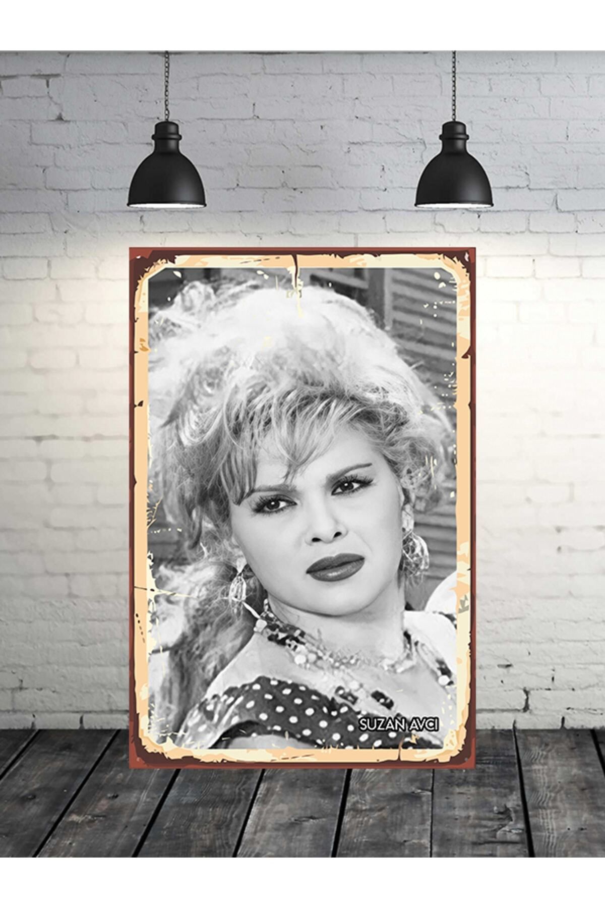 TAKIFİX Suzan Avcı Siyah Beyaz Yeşilçam 20x30 Cm Retro Ahşap Tablo