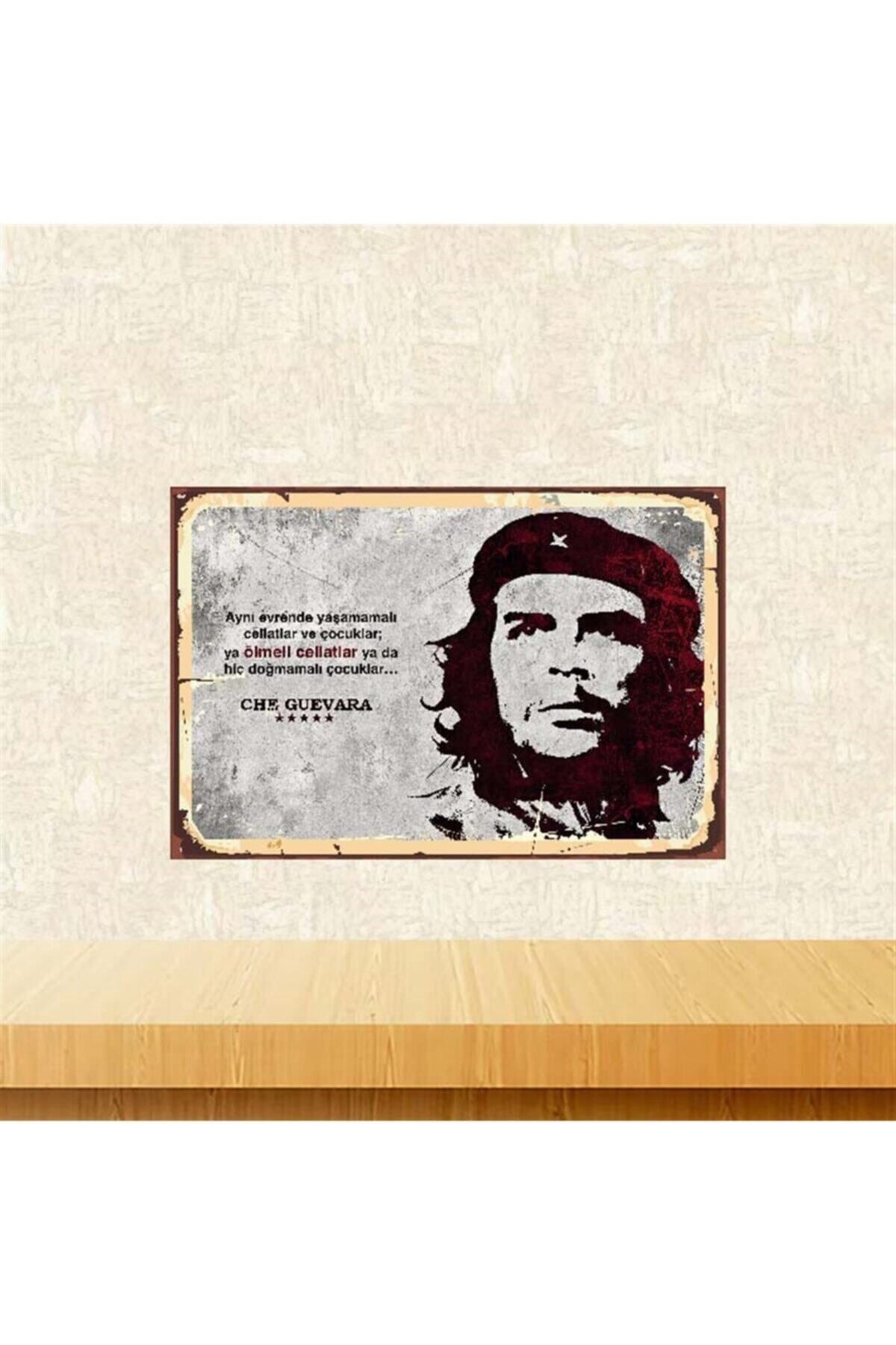 TAKIFİX Che Guevara Aynı Evrende Yaşamamalı 20-30 cm Retro Ahşap Poster