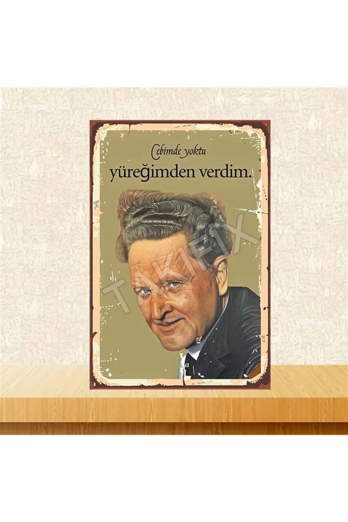 TAKIFİX Cebimde Yoktu Nazım Hikmet 20-30 Cm Retro Ahşap Poster