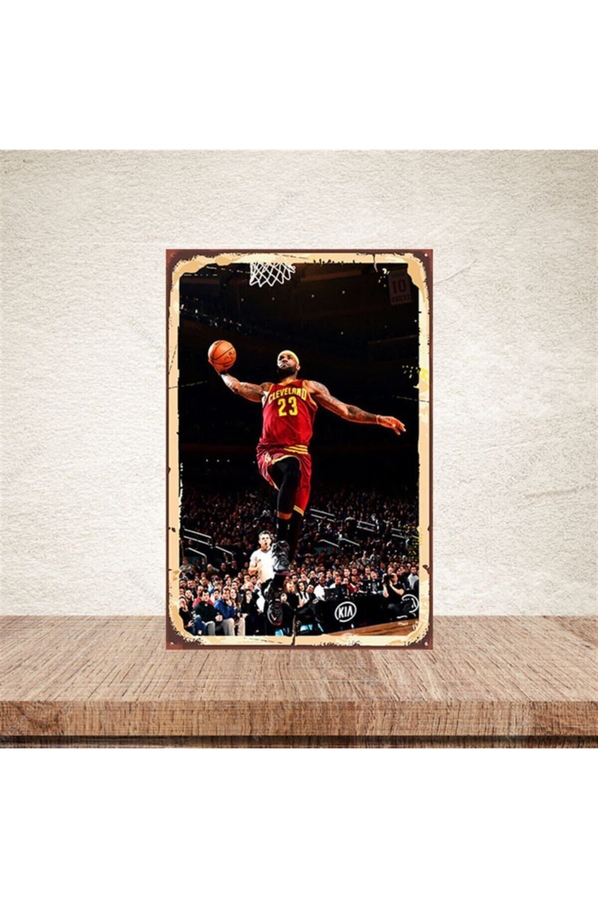 TAKIFİX Lebron James 20-30 Cm Retro Ahşap Poster