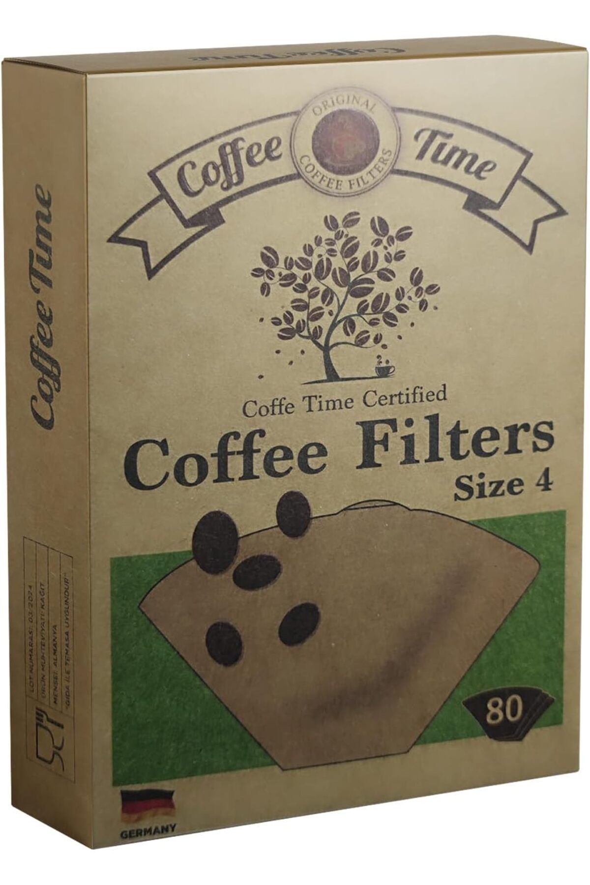 KDROĞLU plamystical Time Sertifikalı Filtre Kahve Kağıdı Coffee Filters 1/4 4 Numara 80'li Paket newing