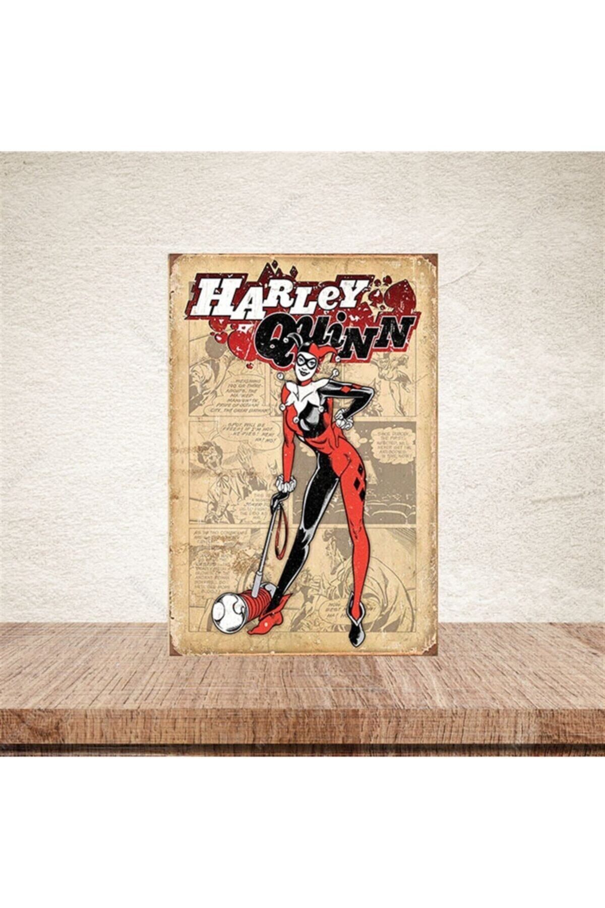 TAKIFİX Harley Quinn Joker Retro Ahşap Poster 20 30 cm