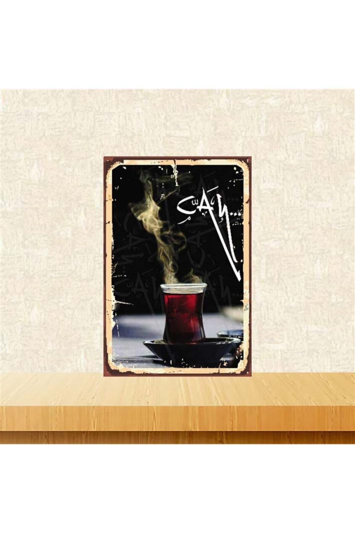 TAKIFİX Çay Tasarımlı 20-30 cm Retro Ahşap Poster