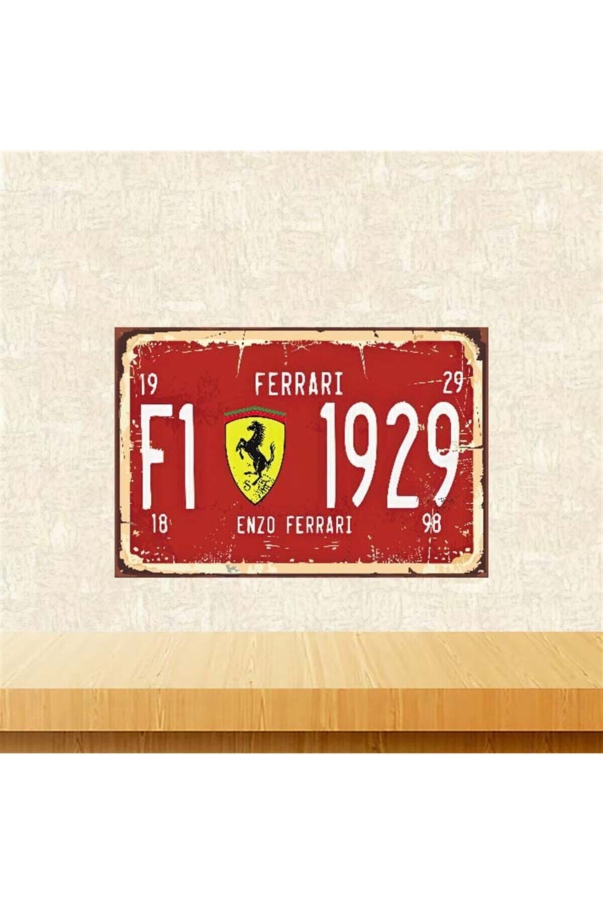 TAKIFİX Enzo Ferrari Retro Ahşap Poster 20 30 cm