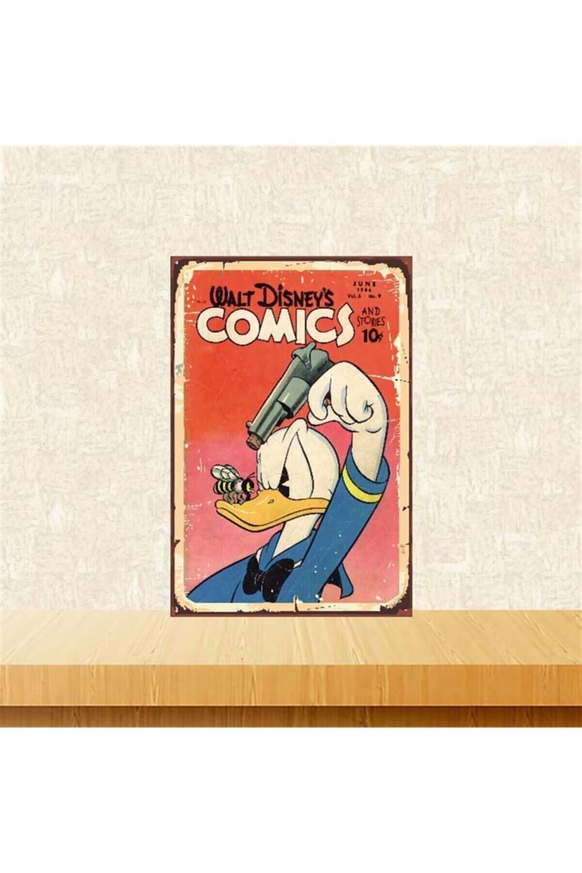 TAKIFİX Walt Disney's Comics Tasarımlı 20 30 cm Retro Ahşap Poster