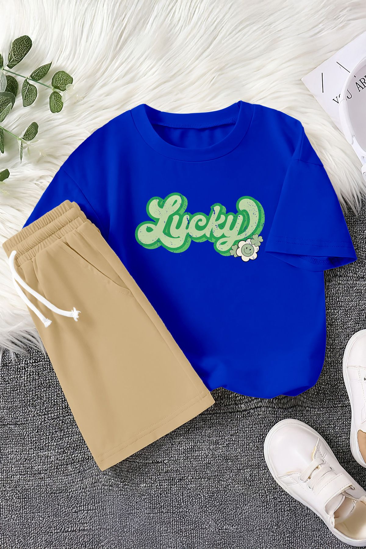 MYADA Set Pentru Copii Din 2 Piese Cu Imprimeu Colorat Premium Lucky 23448 Masculin - 11–12 years