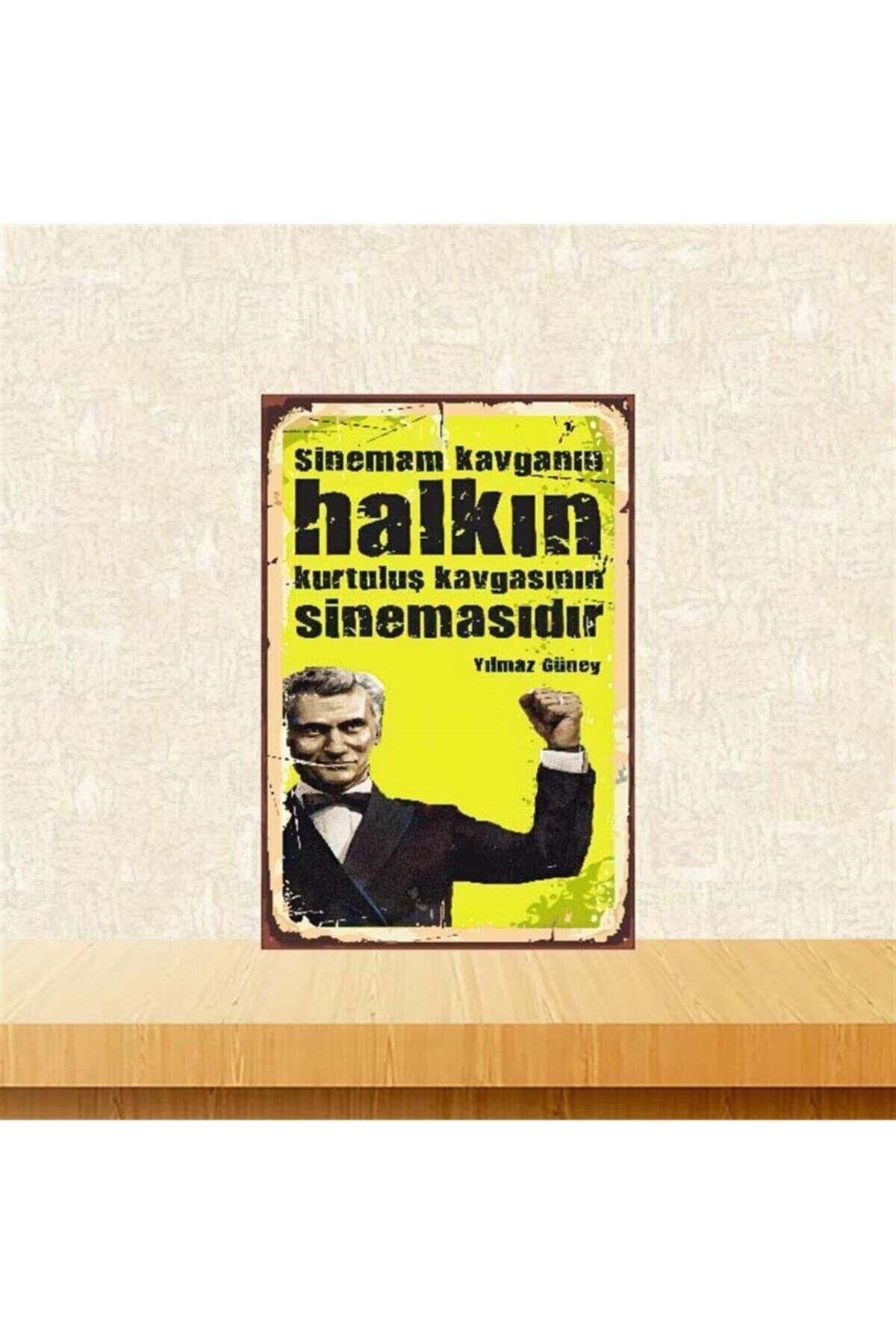 TAKIFİX Halkın Sinemasıdır Yılmaz Güney 20-30 Cm Retro Ahşap Poster
