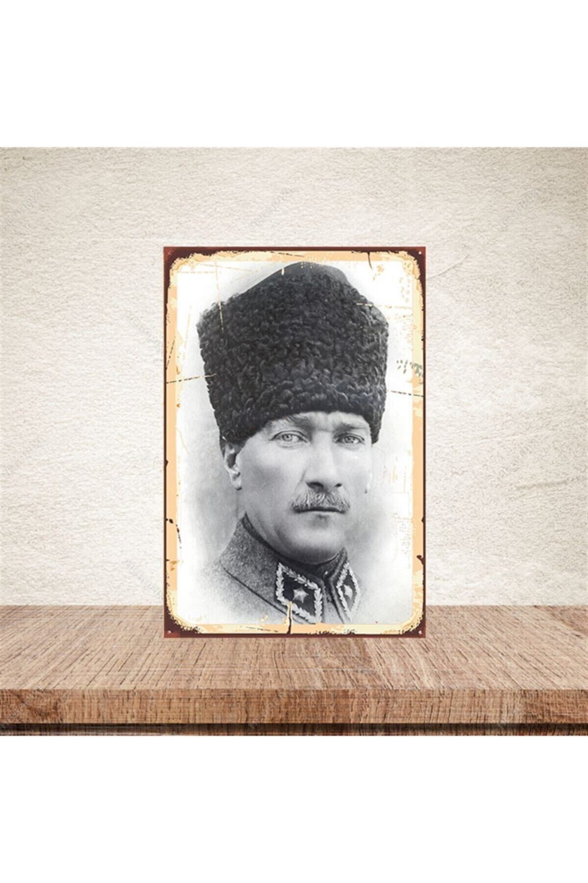 TAKIFİX M.kemal Atatürk Retro Ahşap Poster
