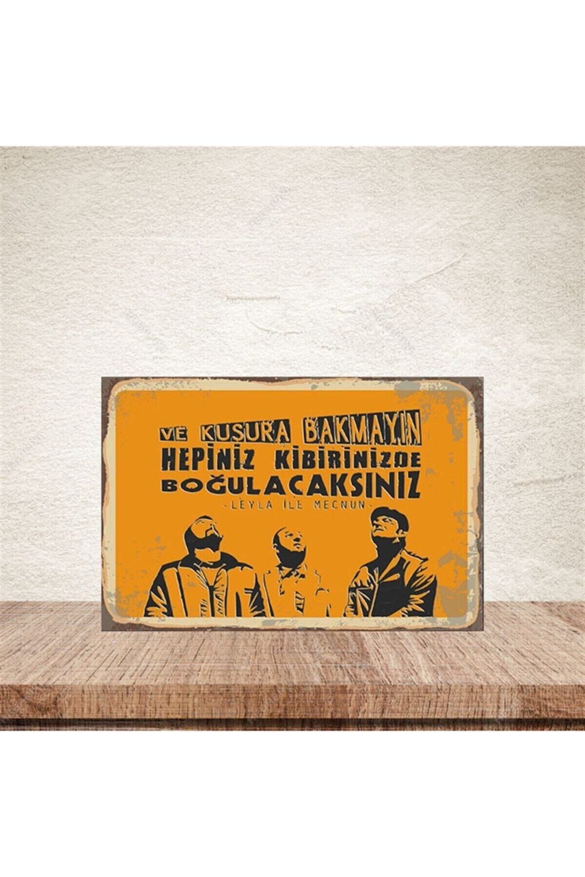 TAKIFİX Ve Kusura Bakmayın 20-30 Cm Retro Ahşap Poster