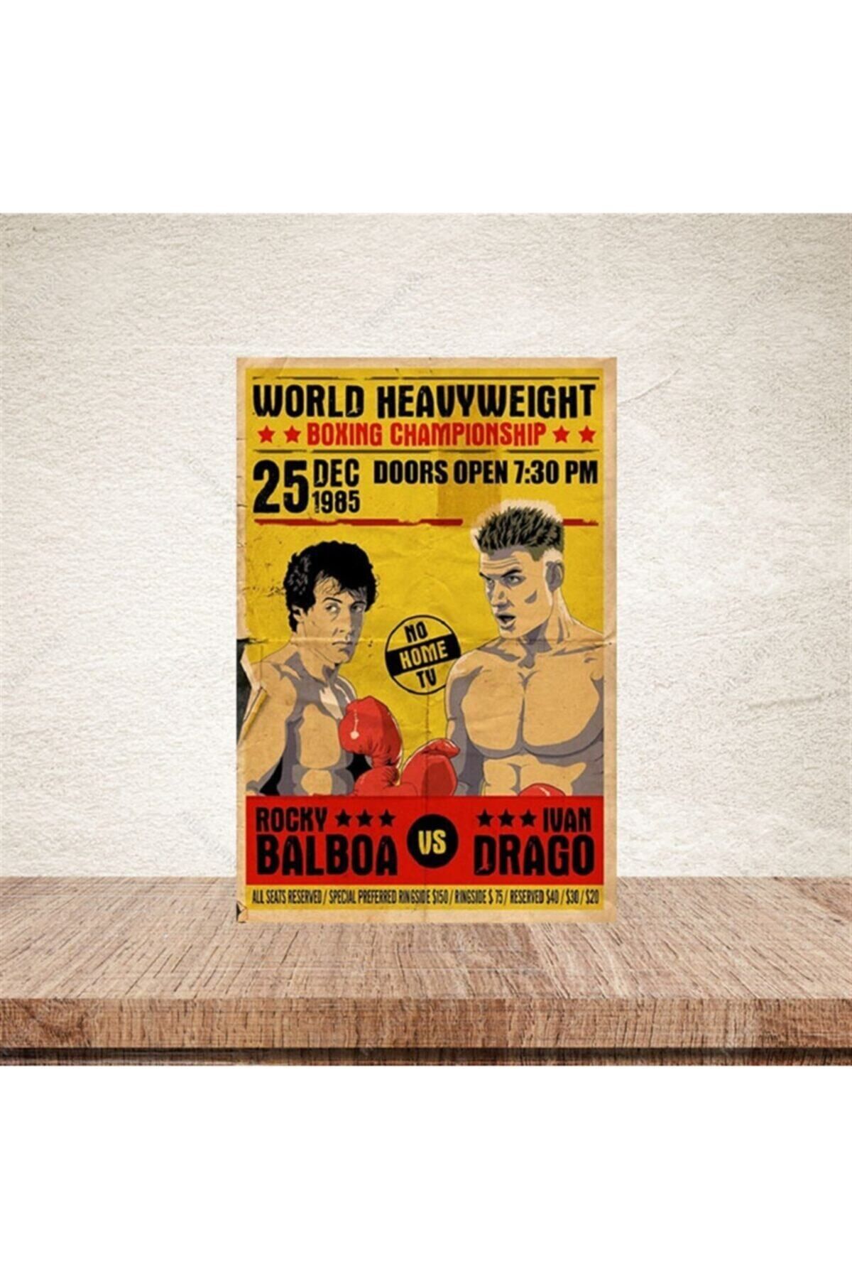 TAKIFİX Rocky Vs Ivan 20-30 cm Retro Ahşap Poster