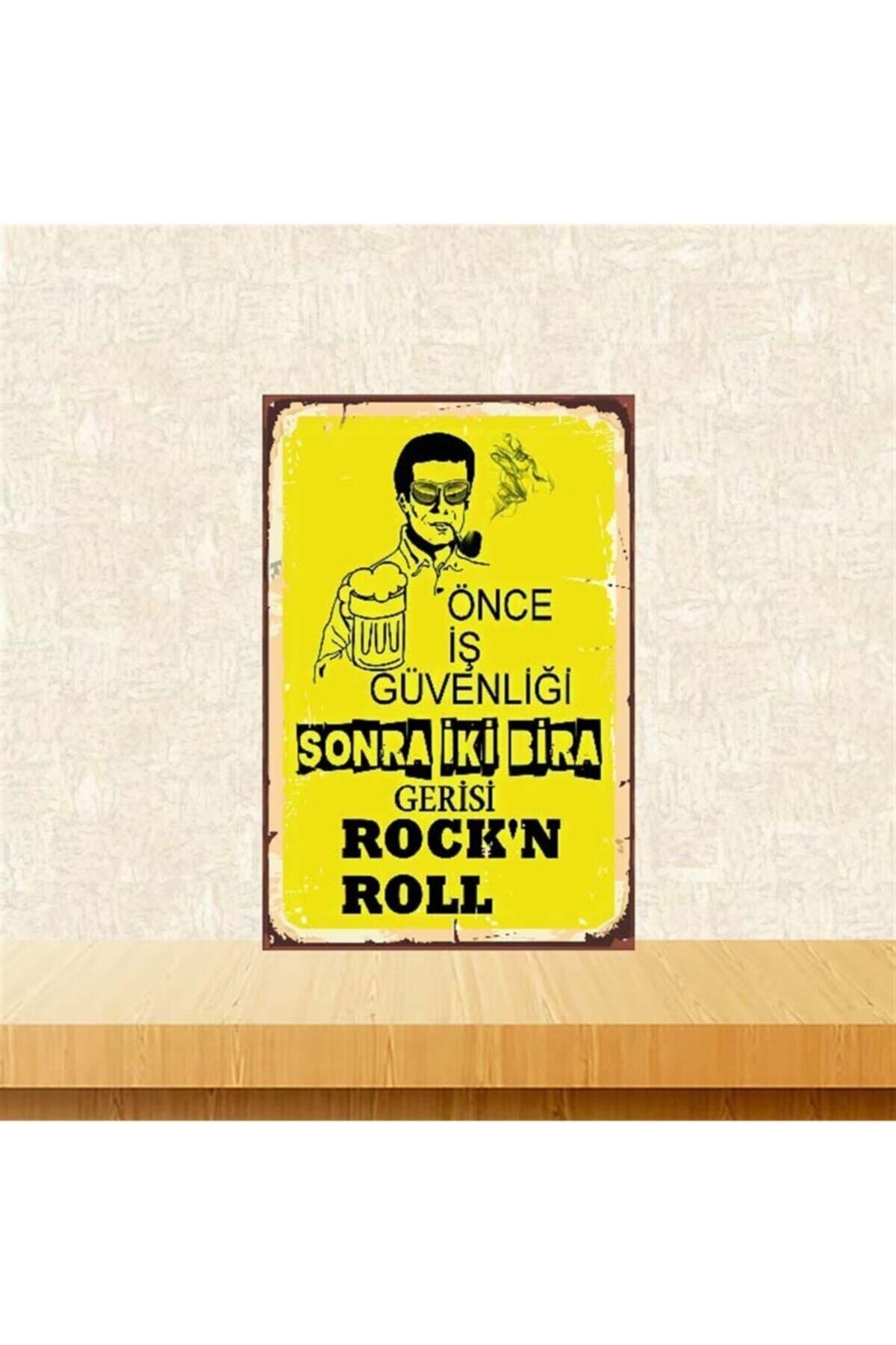 TAKIFİX Önce Iş Güvenliği Sonra Retro Ahşap Poster 20 30 cm