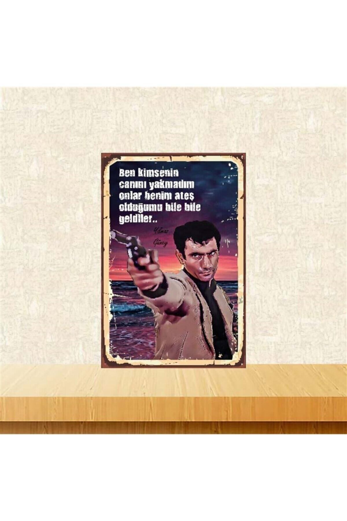 TAKIFİX Ben Kimsenin Canını Yakmadım Yılmaz Güney 20-30 Cm Retro Ahşap Poster