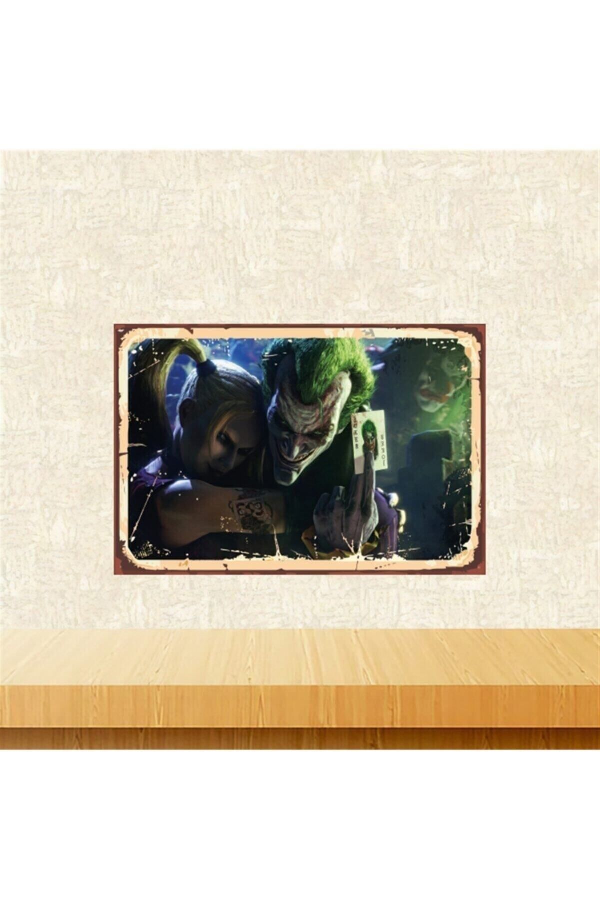 TAKIFİX Joker & Harley Tasarımlı Retro Ahşap Tablo Tkfx5599 20-30 Cm