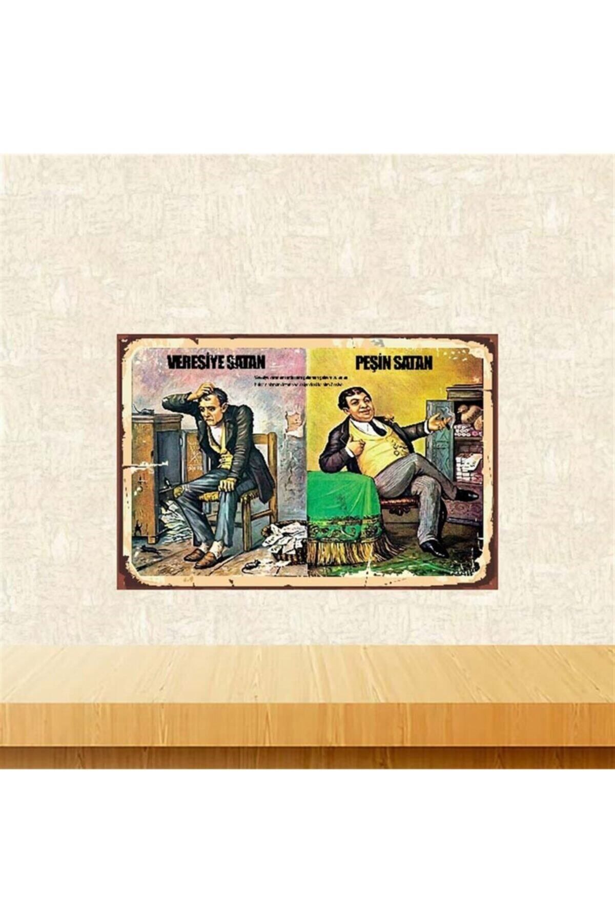 TAKIFİX Veresiye Satan Peşin Satan 20-30 Cm Retro Ahşap Poster