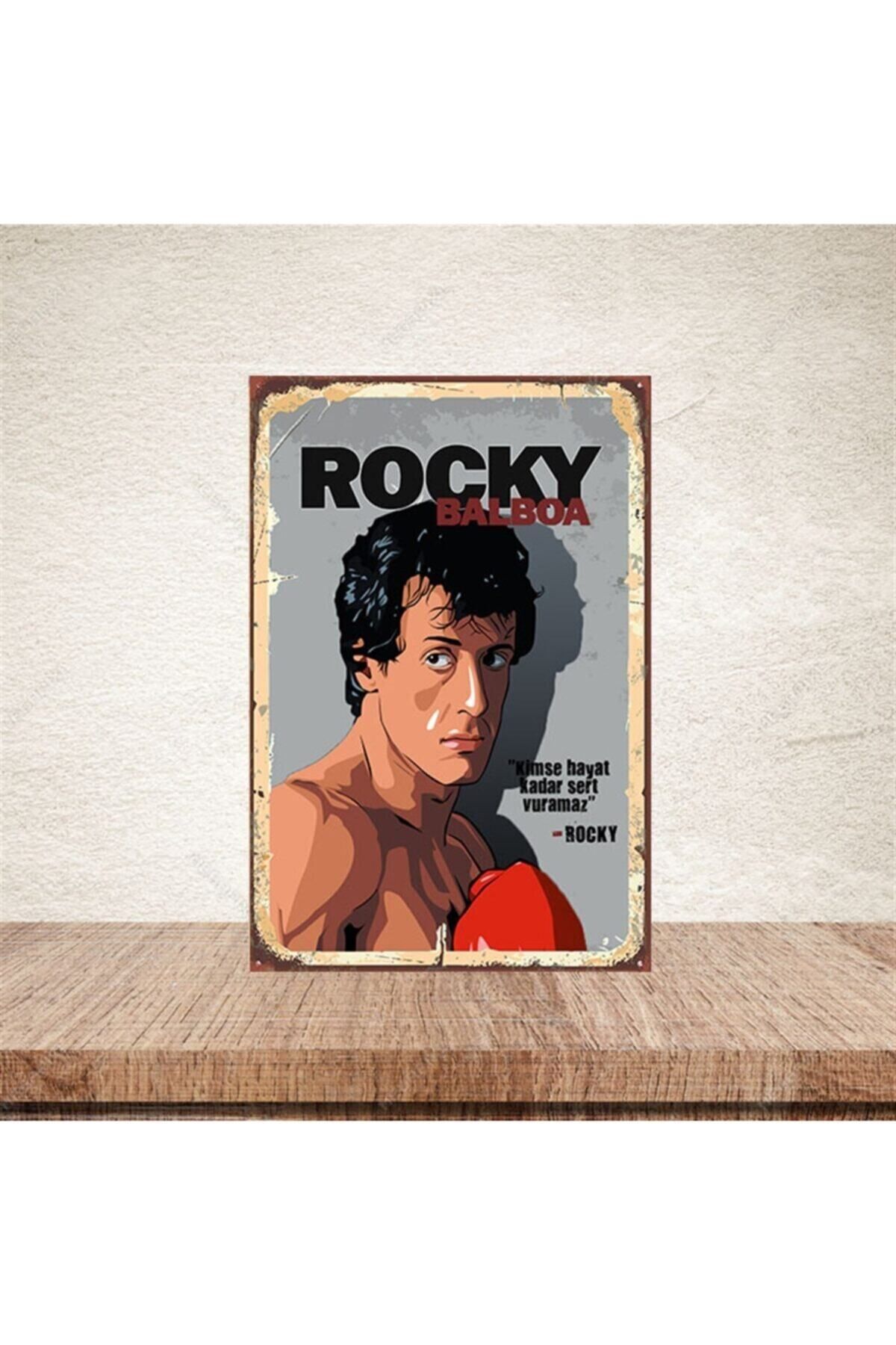 TAKIFİX Rocky Balboa 20x30 cm Retro Ahşap Poster
