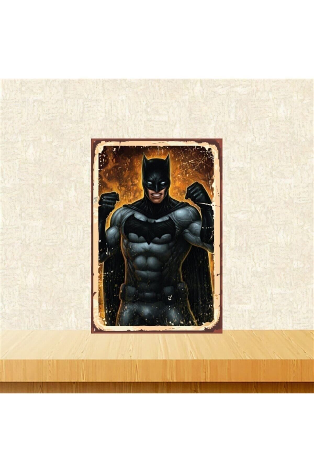 TAKIFİX Strong Batman Retro Ahşap Tablo Tkfx5005 20x30 Cm
