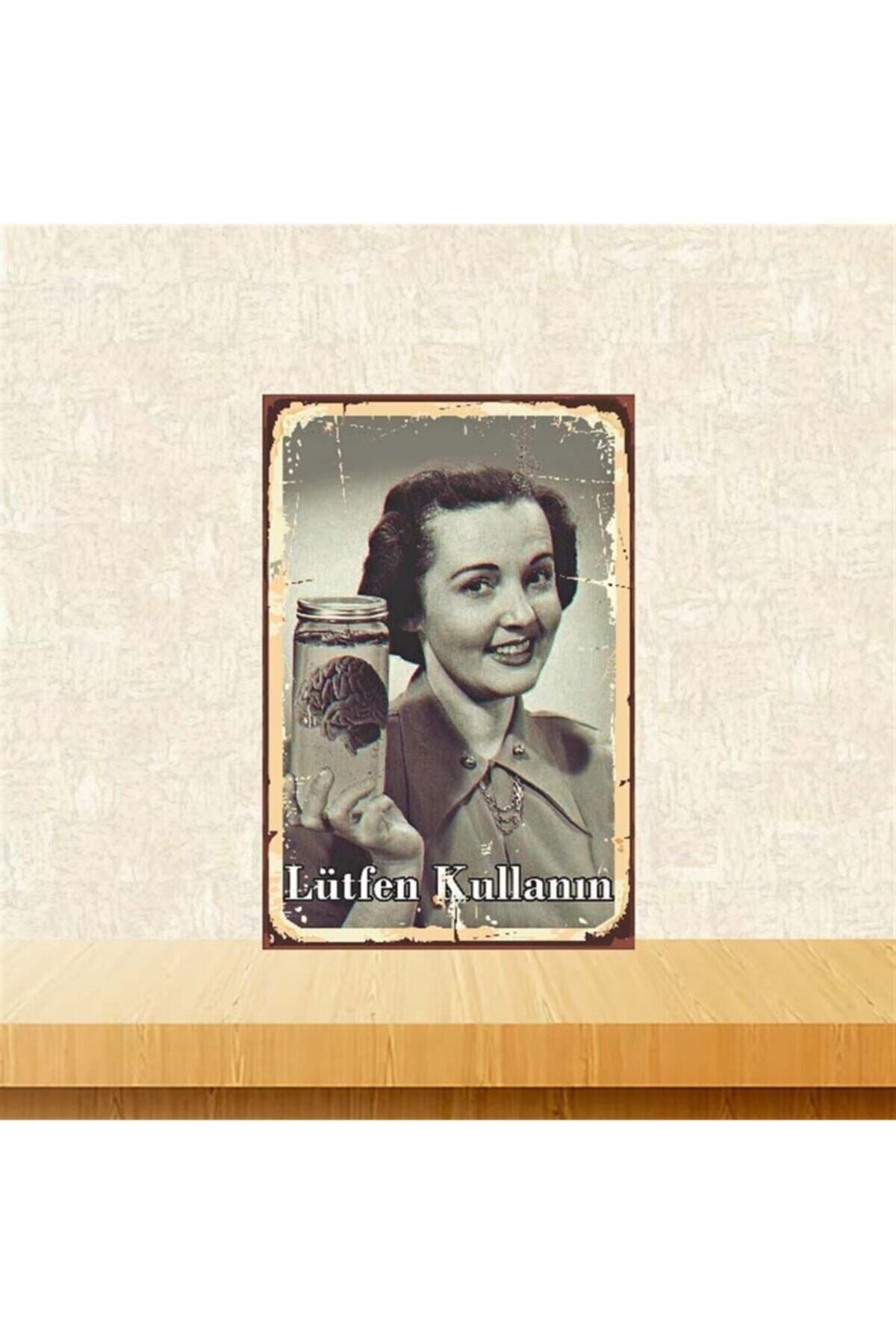 TAKIFİX Lütfen Kullanın 20-30 Cm Retro Ahşap Poster