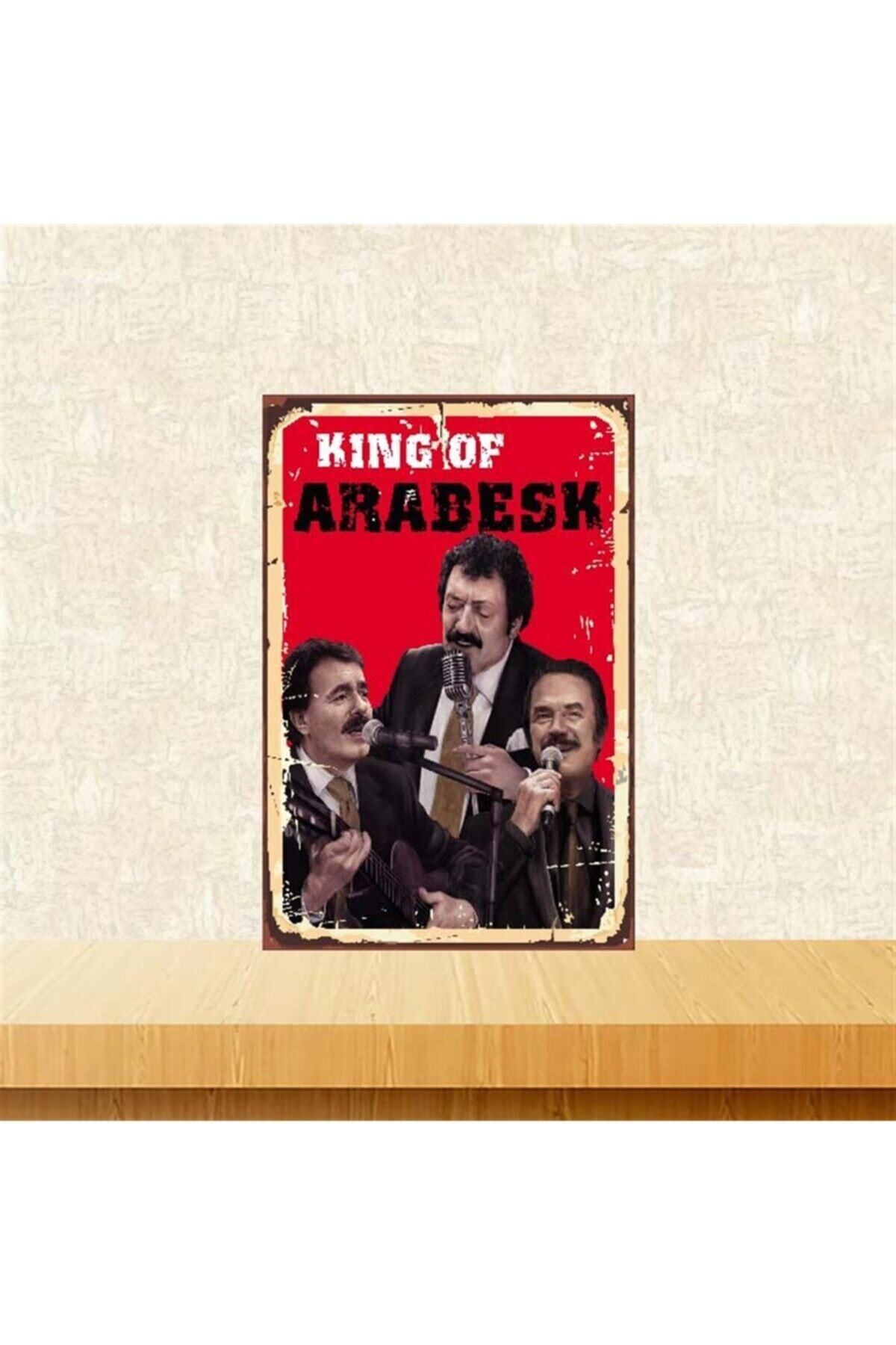 TAKIFİX King Of Arabesk 20-30 Cm Retro Ahşap Poster
