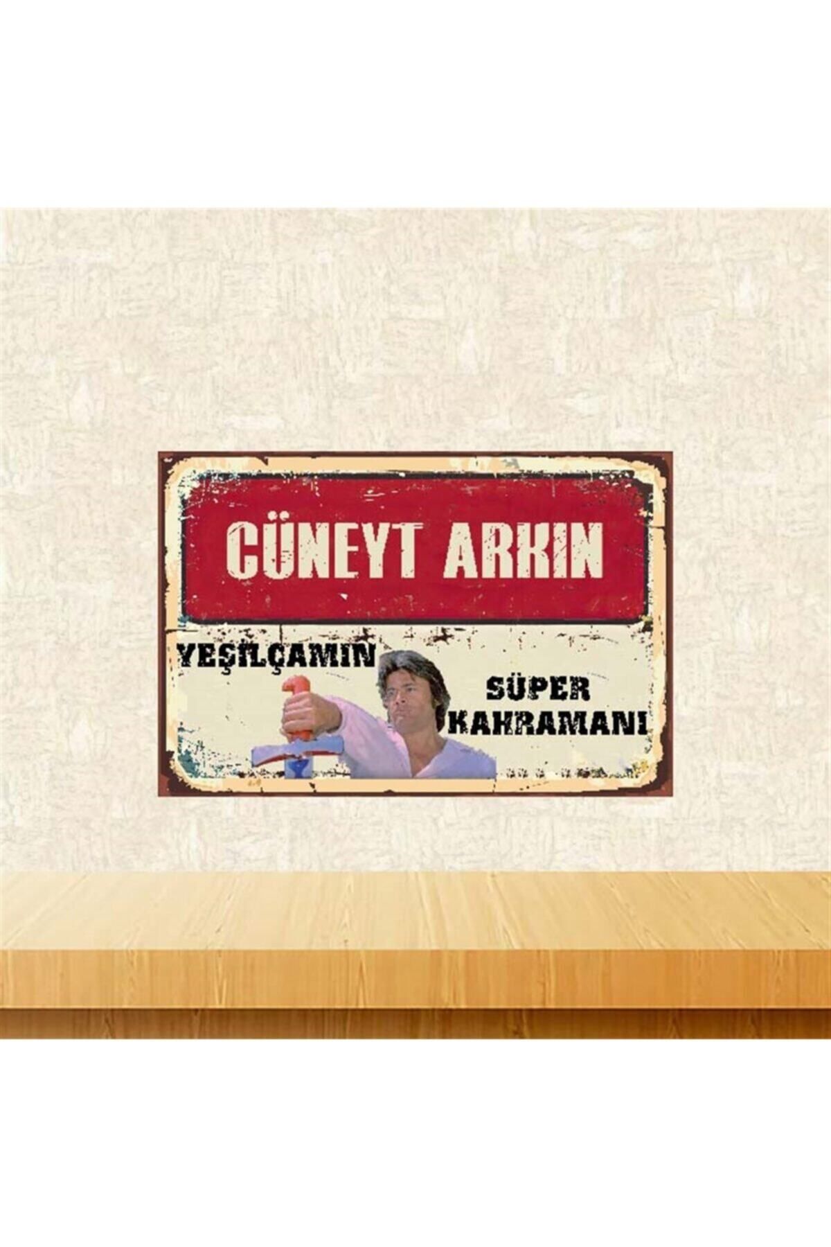 TAKIFİX Cüneyt Arkın Yeşilçamın Süper Kahramanı 20-30 Cm Retro Ahşap Poster