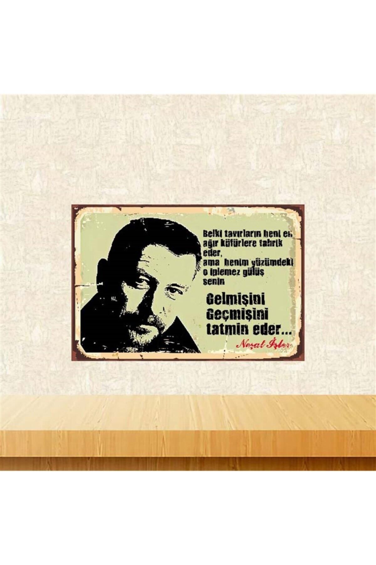 TAKIFİX Gelmişini Geçmişini Tatmin Eder 20-30 Cm Retro Ahşap Poster