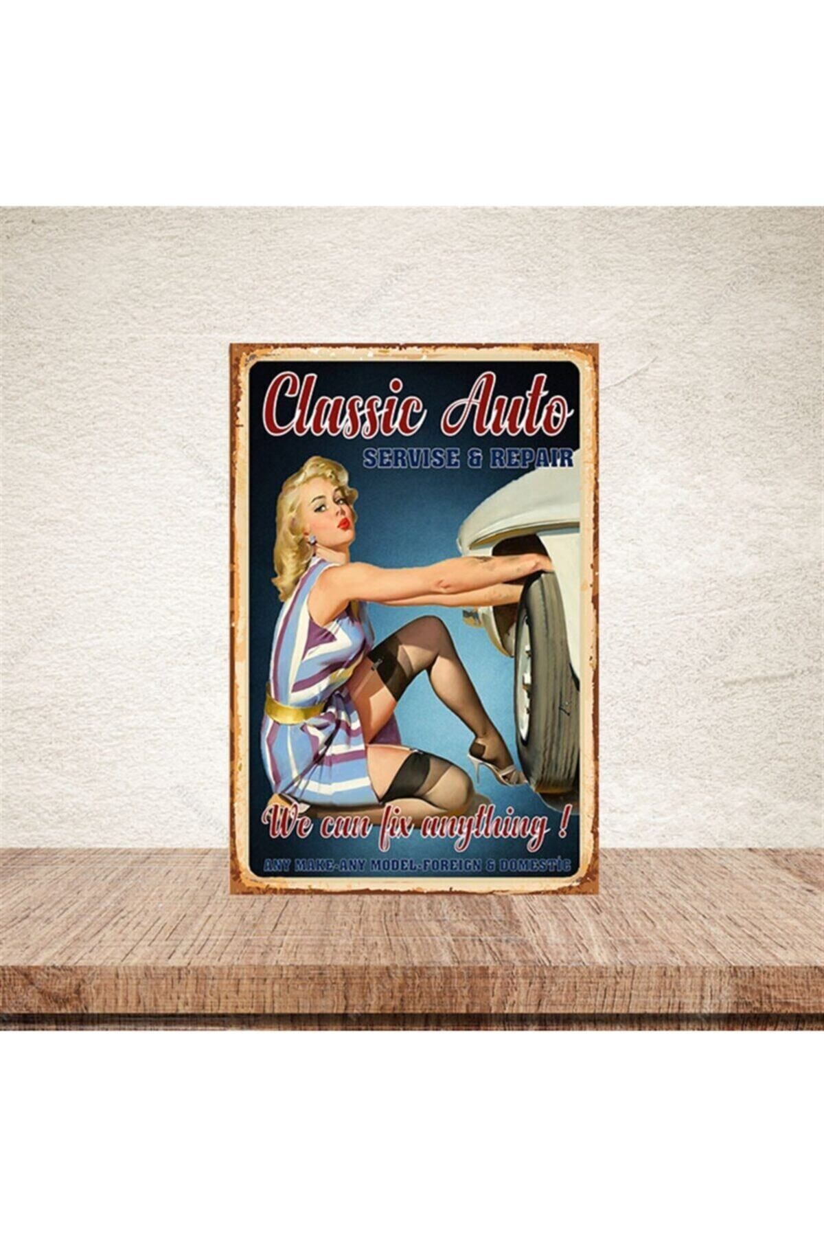 TAKIFİX Classic Auto 20-30 Cm Retro Ahşap Poster