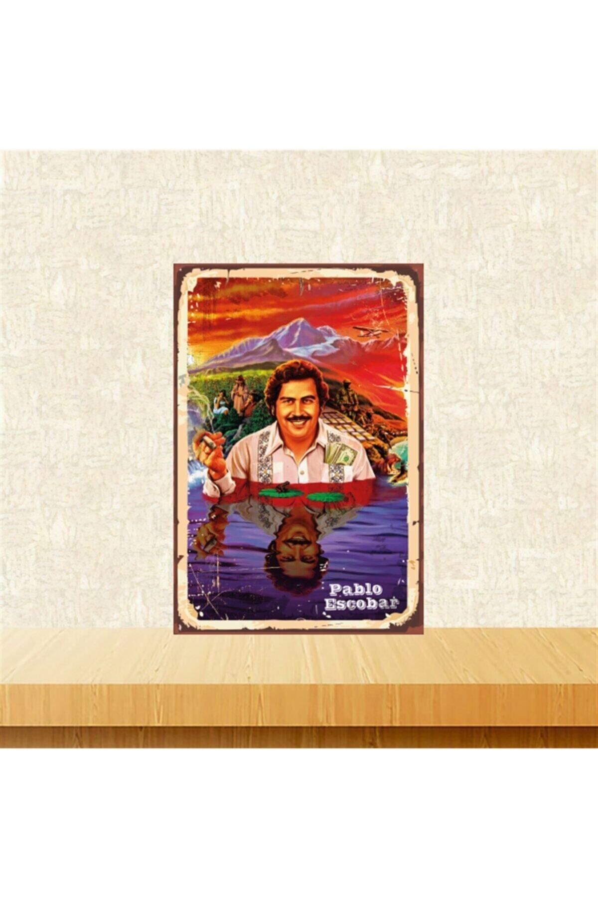 TAKIFİX Pablo Escobar Tasarımlı Retro Ahşap Tablo Tkfx4796