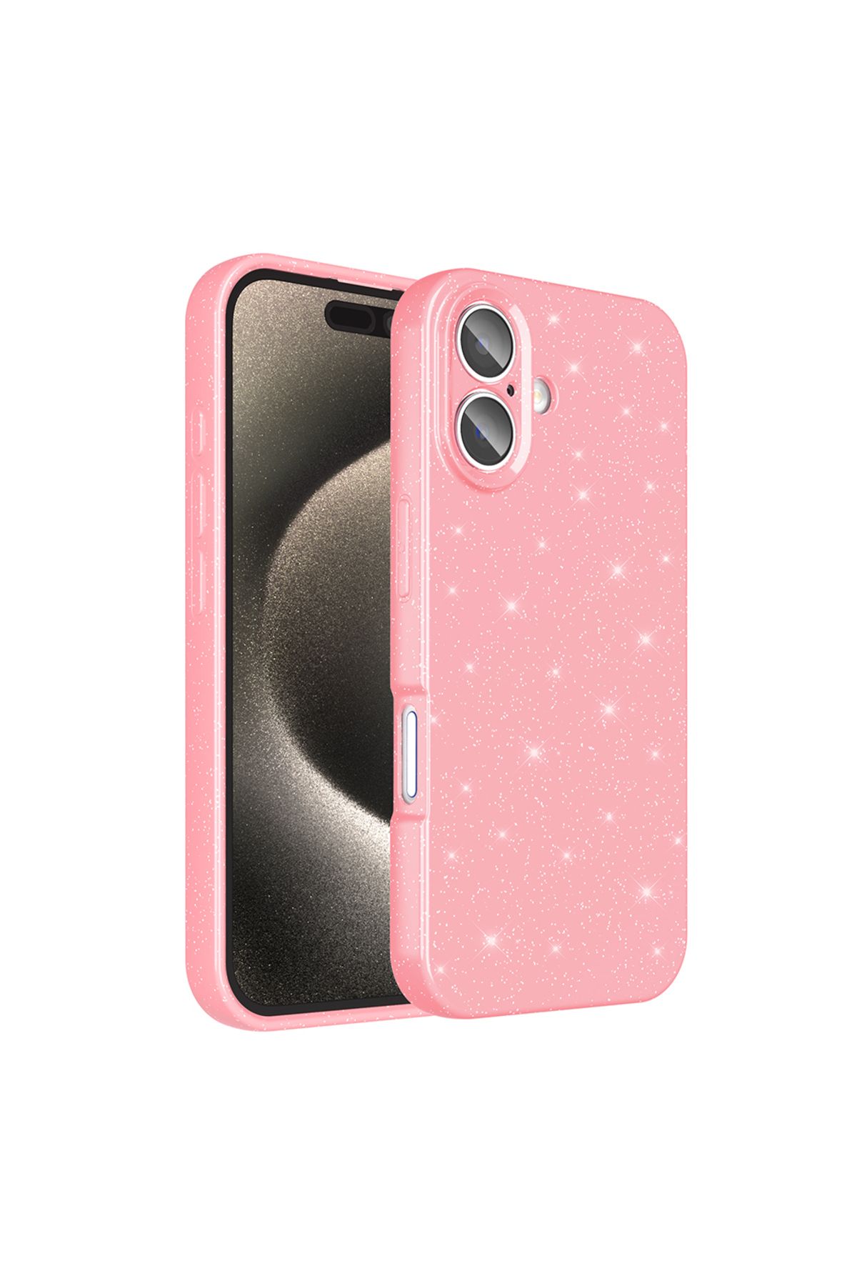 Kupa iPhone 16 Kılıf Kamera Korumalı Simli Parlak Darbe Emici Şık Silikon Kapak