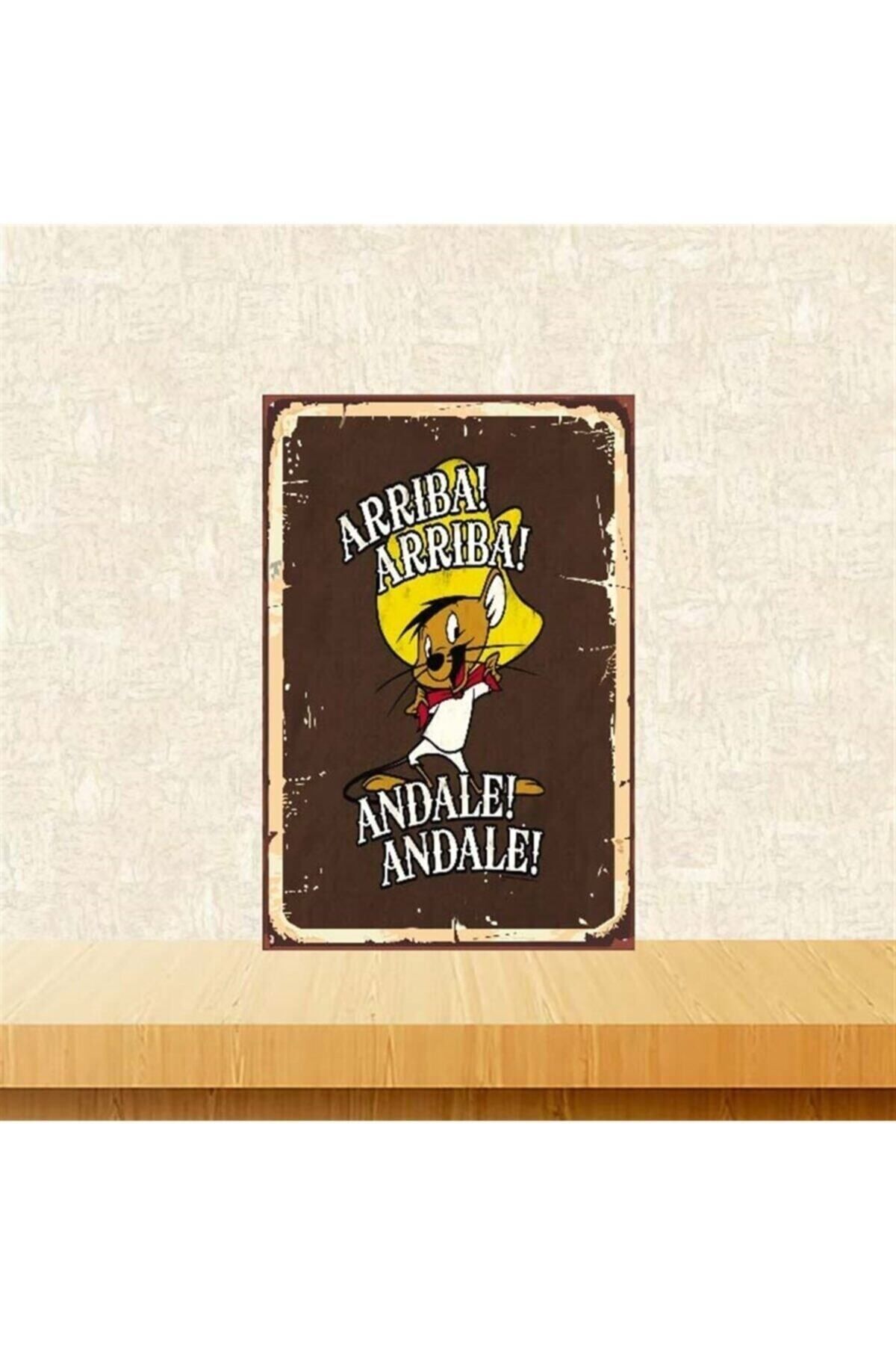 TAKIFİX Arrıba Arrıba Tasarımlı Retro Ahşap Poster 20-30 Cm