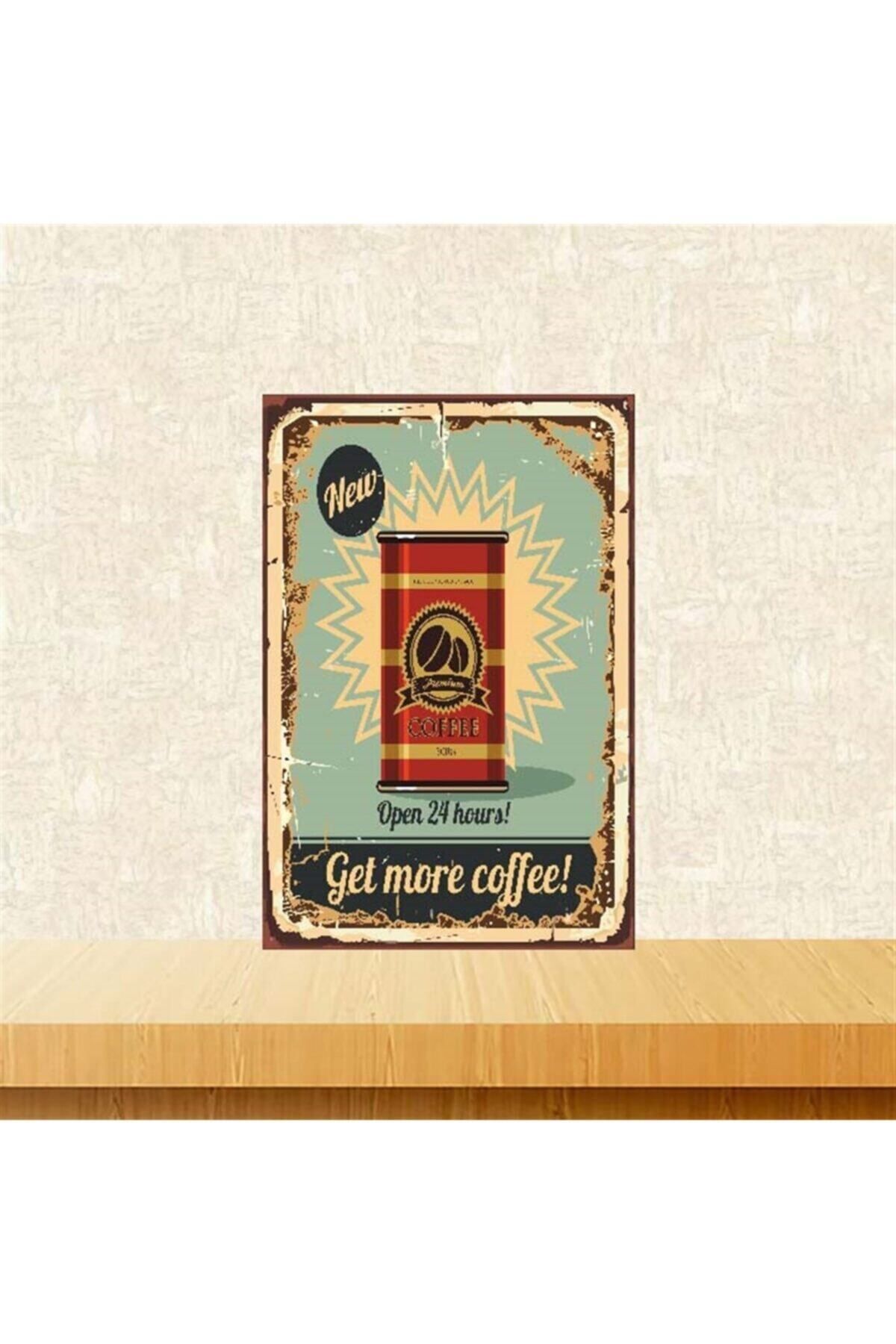 TAKIFİX Coffee 20-30 Cm Retro Ahşap Poster Tkfx4016