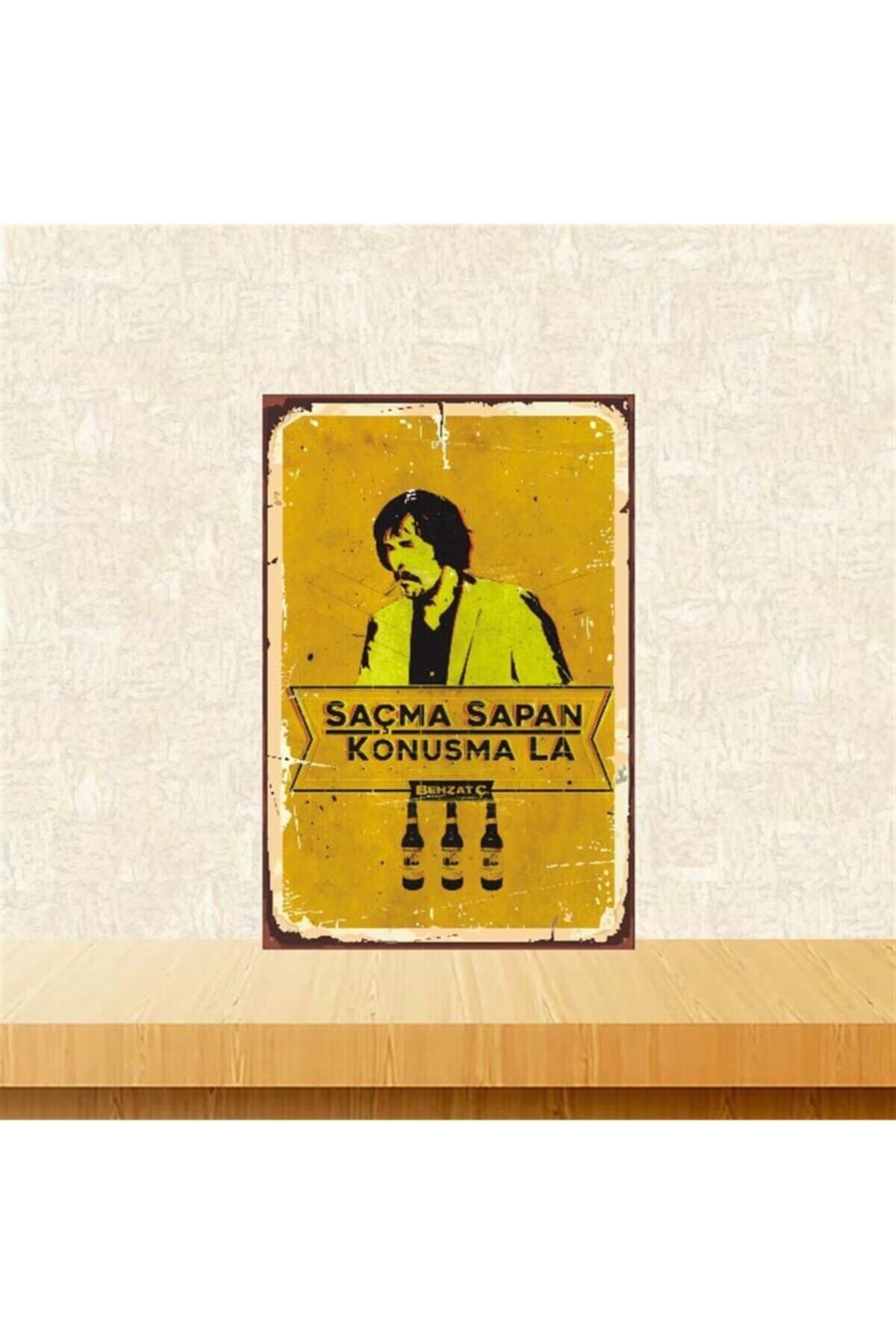 TAKIFİX Saçma Sapan Konuşma La Retro Ahşap Poster 20x30 cm
