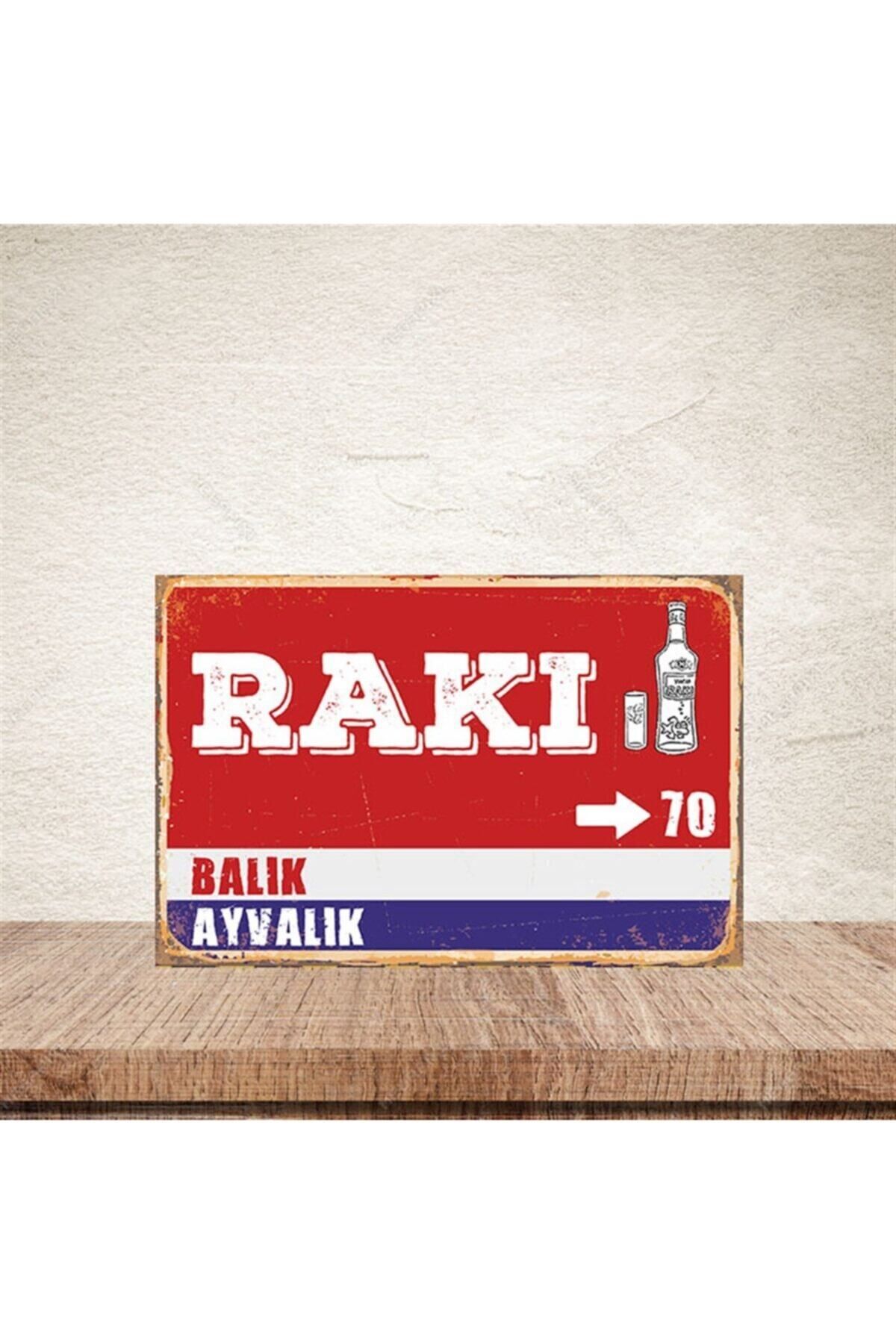 TAKIFİX Balık Ayvalık 20-30 Cm Retro Ahşap Poster
