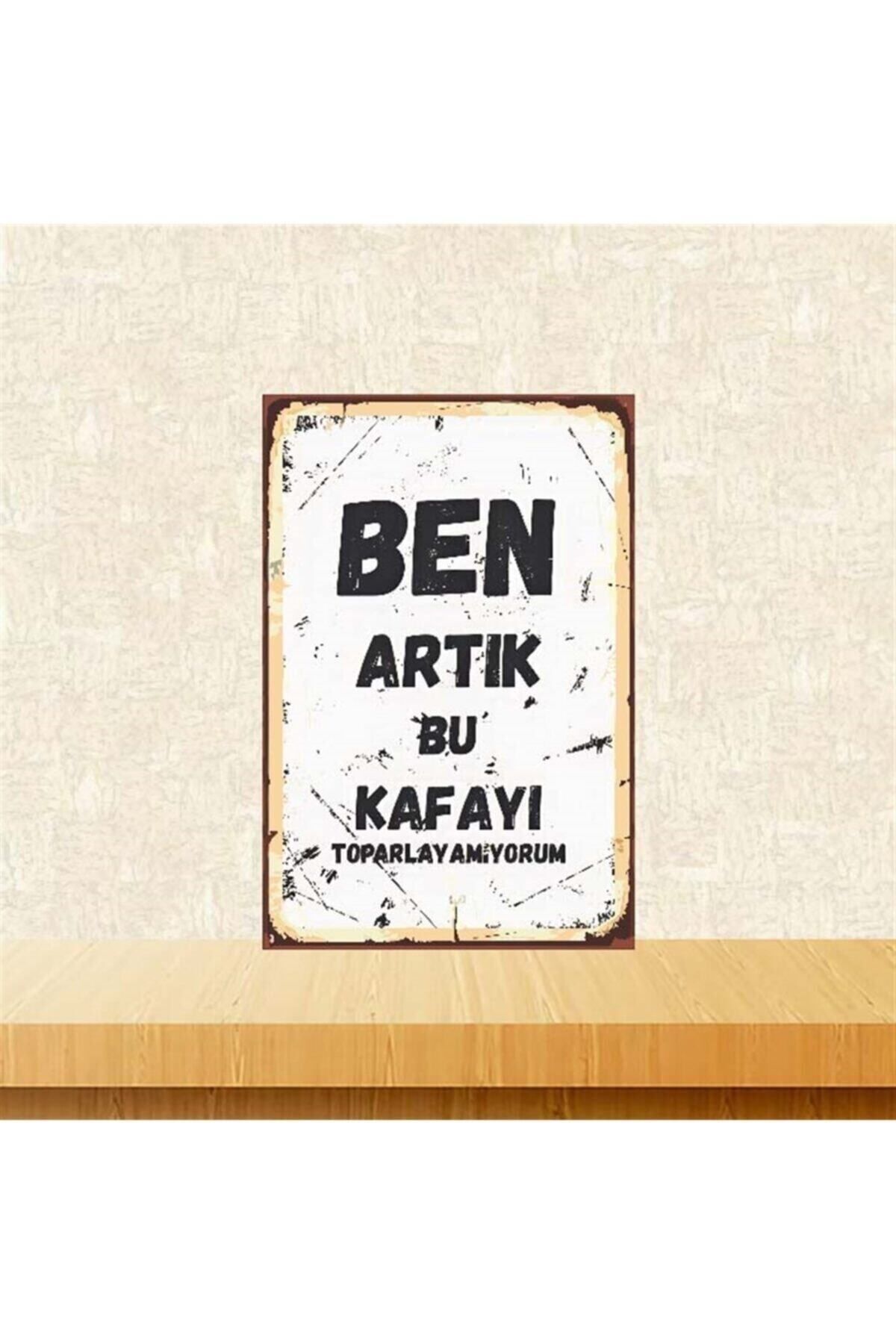 TAKIFİX Kafayı Toparlayamıyorum Retro Ahşap Poster