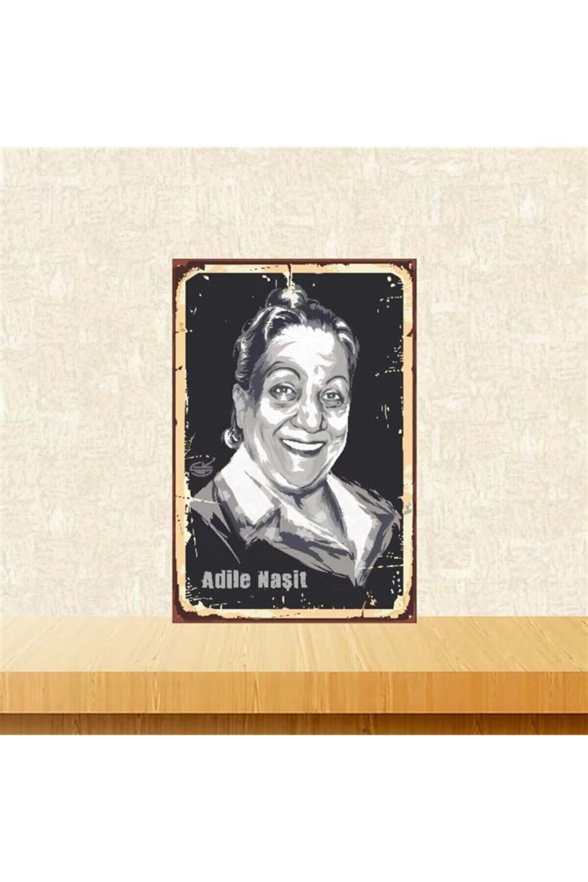 TAKIFİX Adile Naşit Tasarımlı 20-30 cm Retro Ahşap Poster