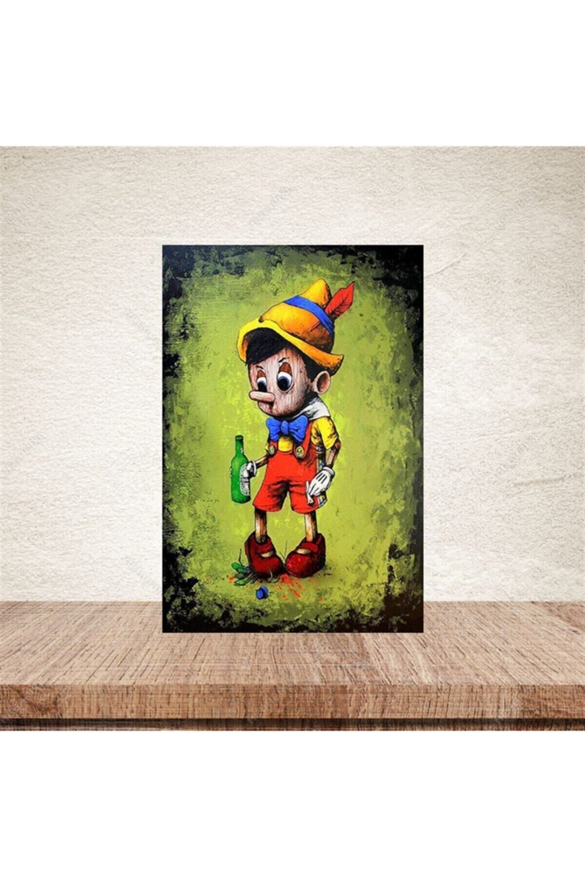 TAKIFİX Pinokyo Retro Ahşap Poster 20-30 cm
