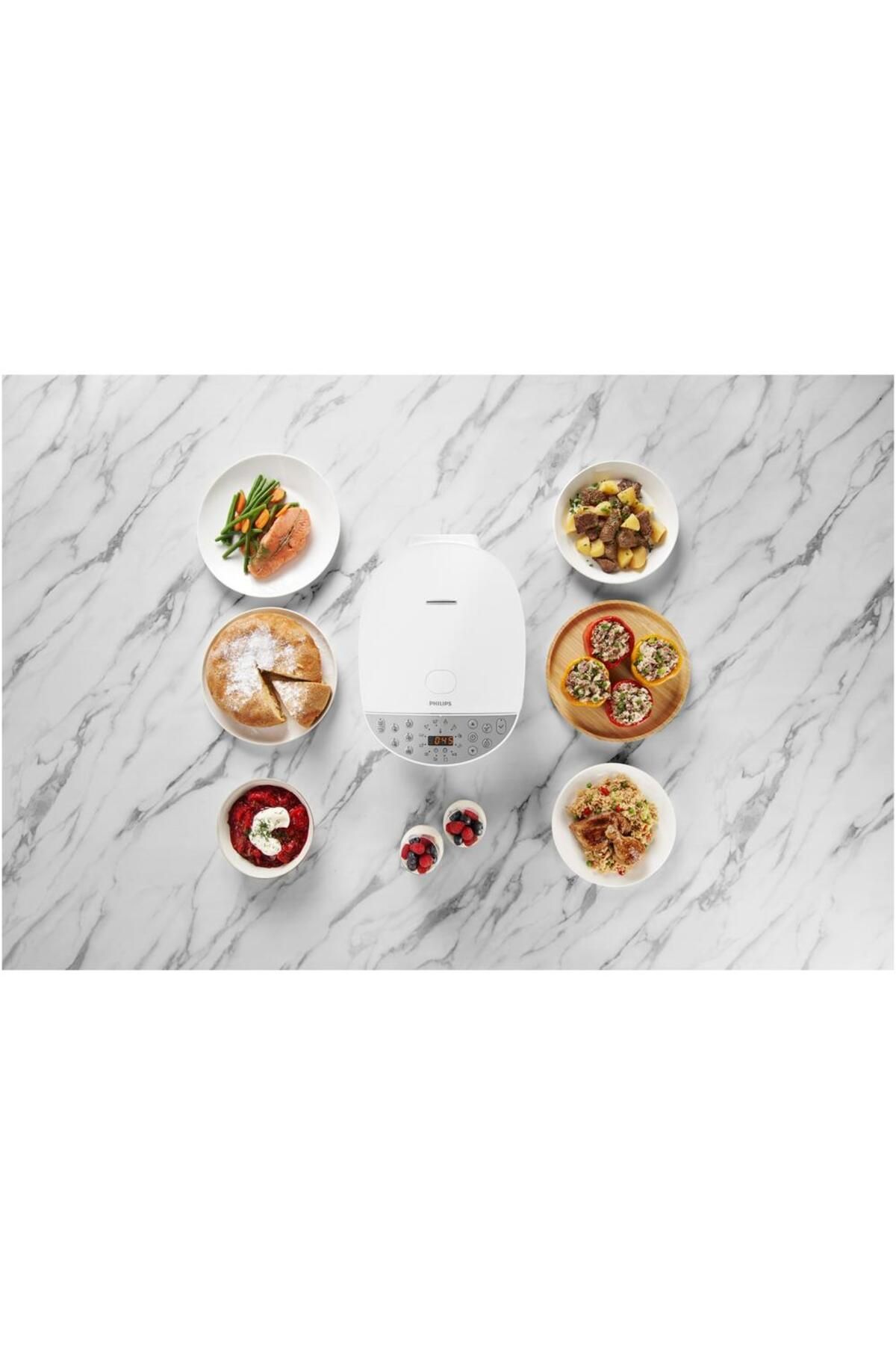 Philips-Multicooker Philips HD4713/40, 2000 W, capacitate 5 l, 60 programe presetate, control temperatura 13