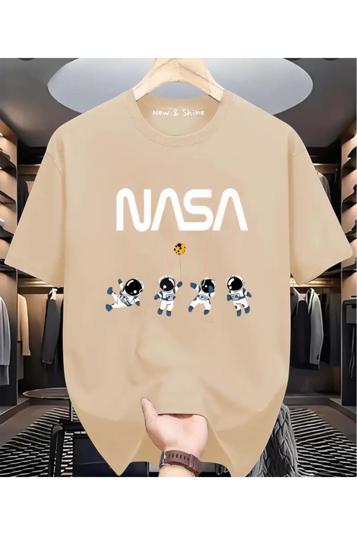 New Shine NASA Baskılı Oversize T-Shirt
