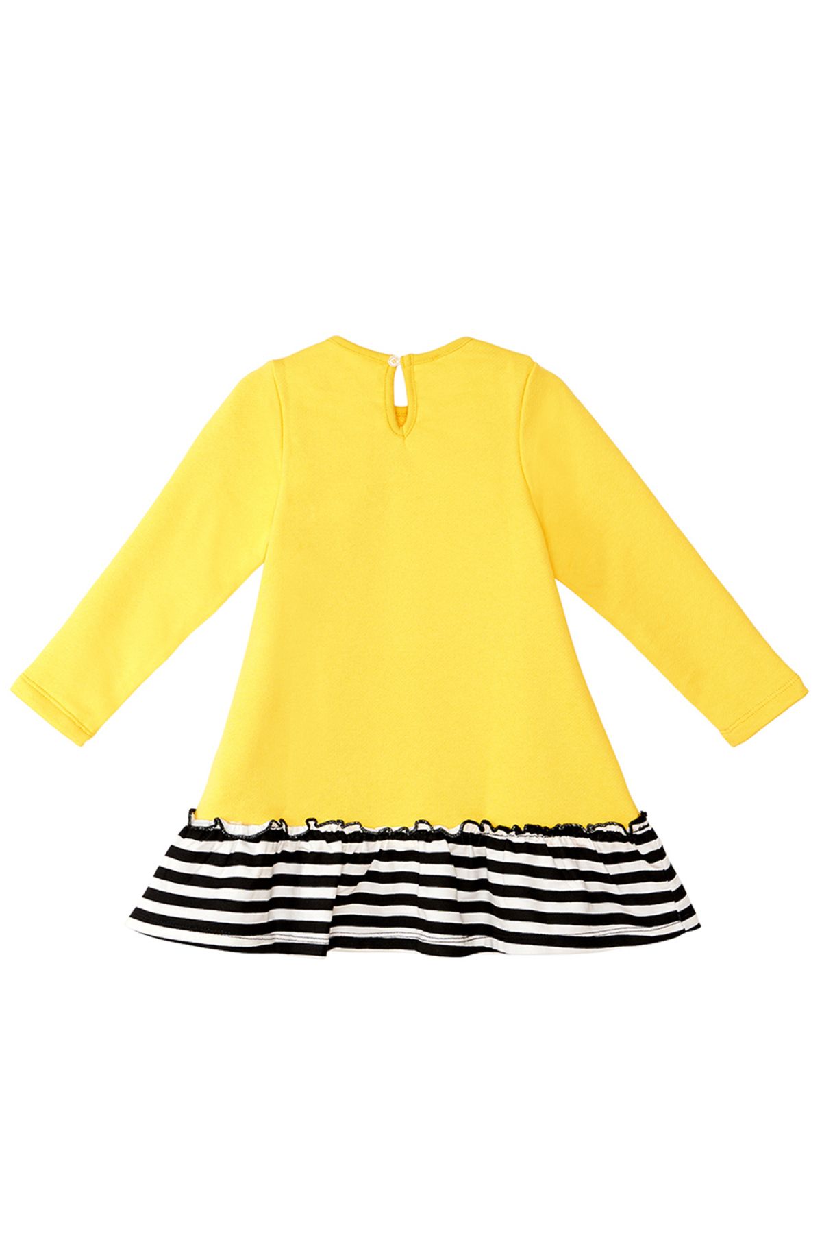 Denokids-Bienengelbes, langärmliges Rüschenkleid für Mädchen 4