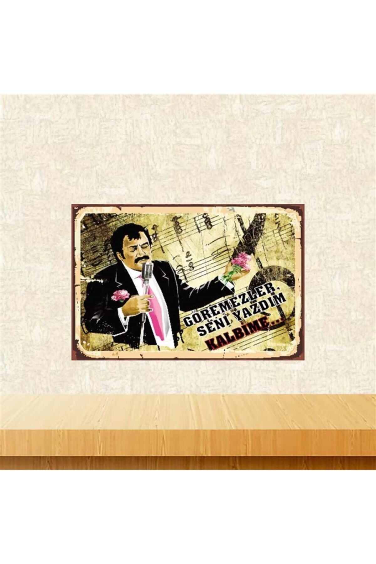 TAKIFİX Seni Yazdım Kalbime Müslüm Gürses 20-30 cm Retro Ahşap Poster
