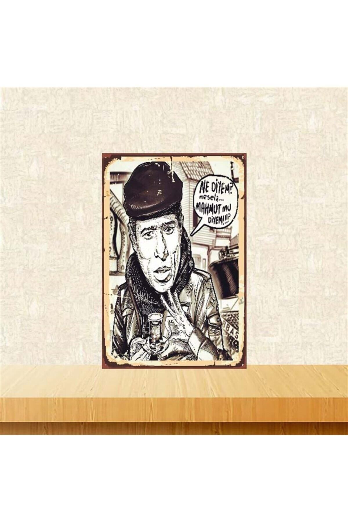 TAKIFİX İlyas Salman Ne Diyem Mesela Retro Ahşap Poster 20x30 cm
