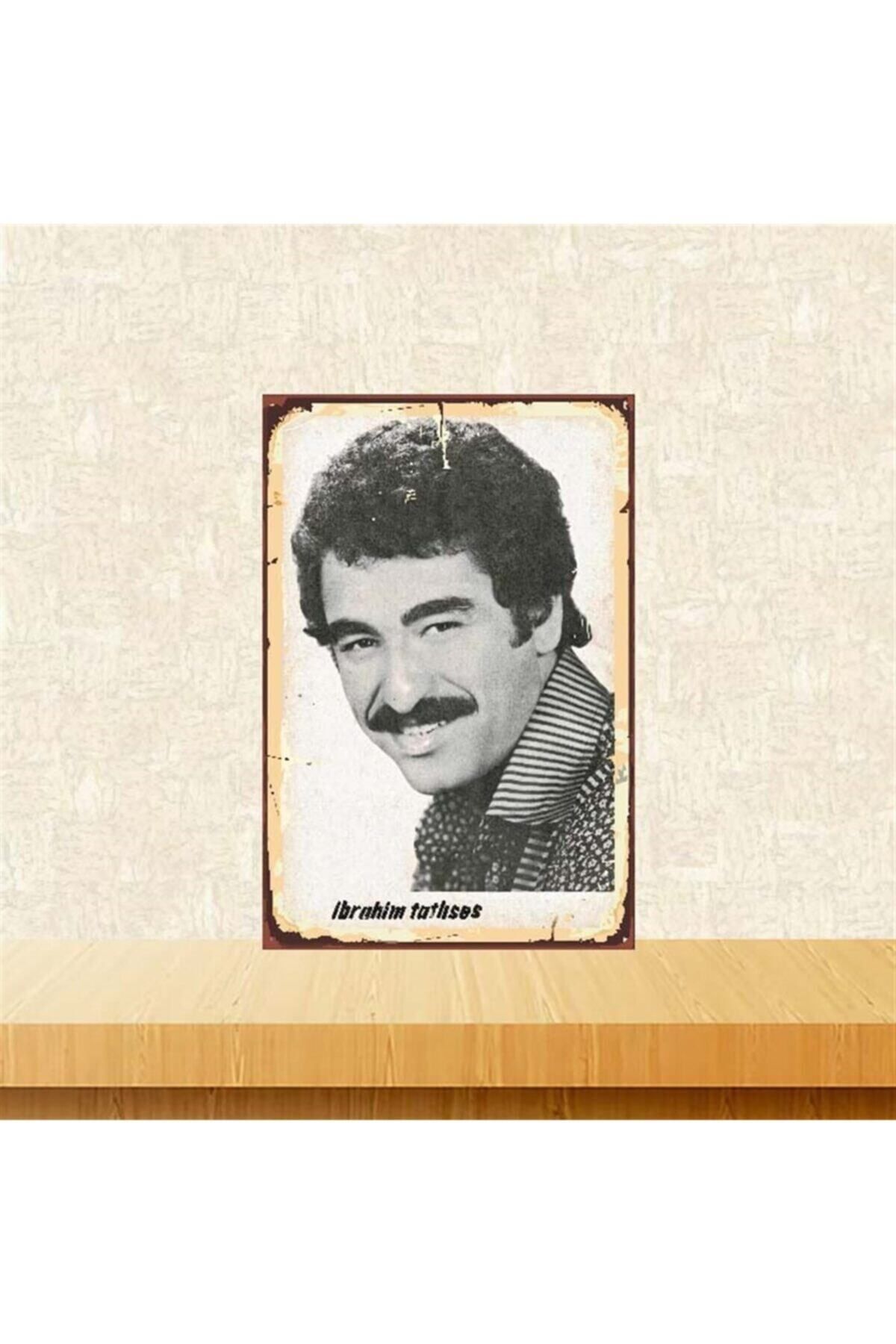 TAKIFİX Ibrahim Tatlıses 20-30 cm Retro Ahşap Poster Tkfx3763